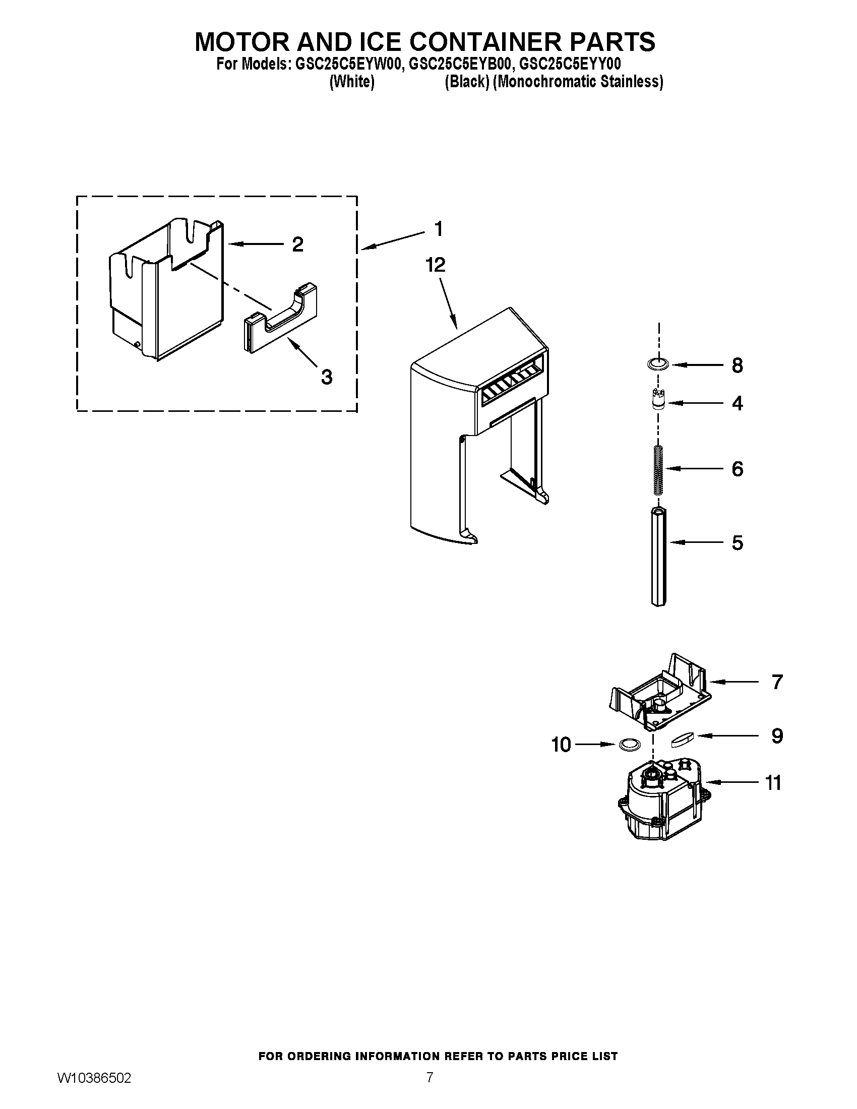 05 - MOTOR AND ICE CONTAINER PARTS