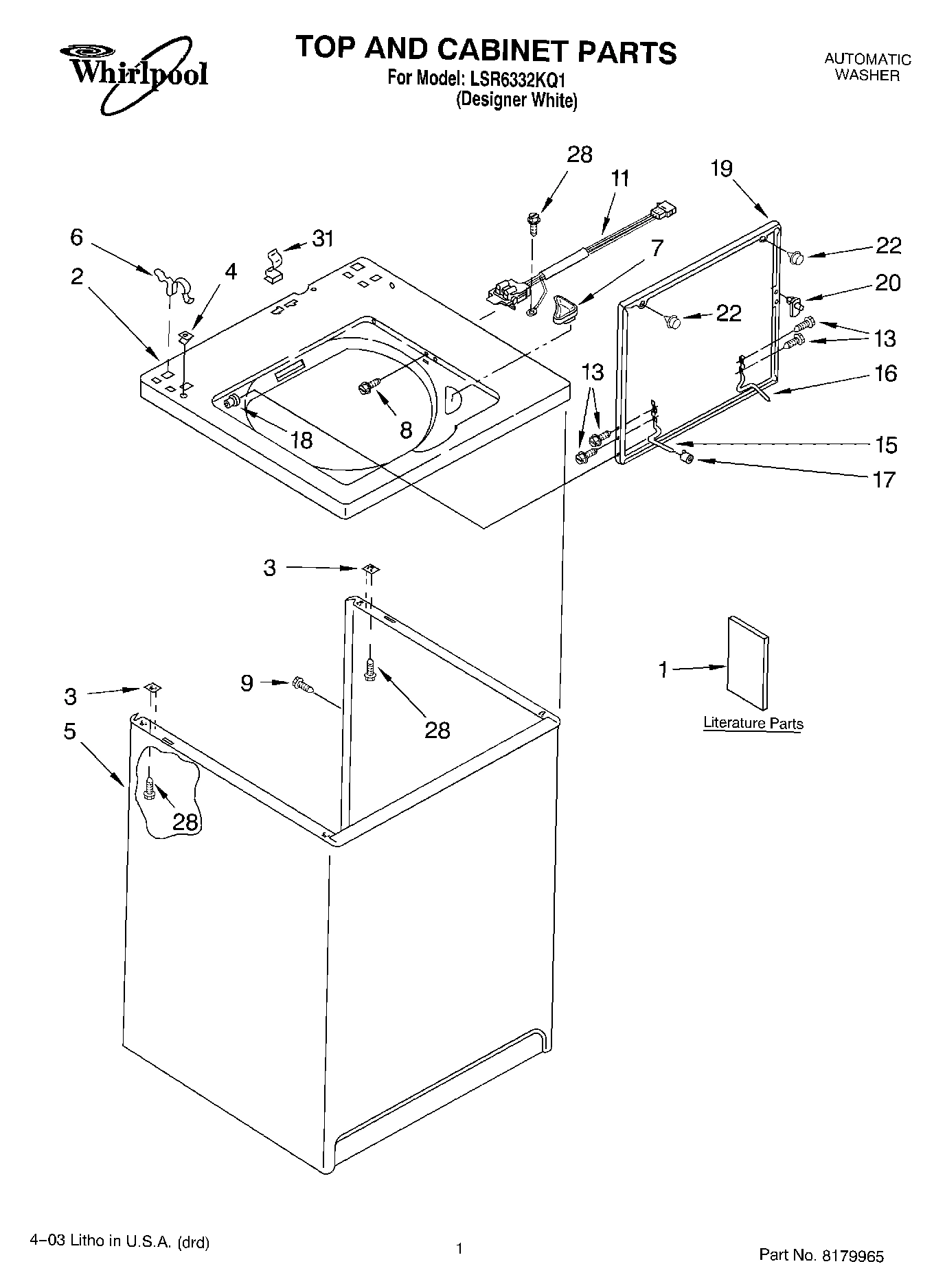 01 - TOP AND CABINET PARTS