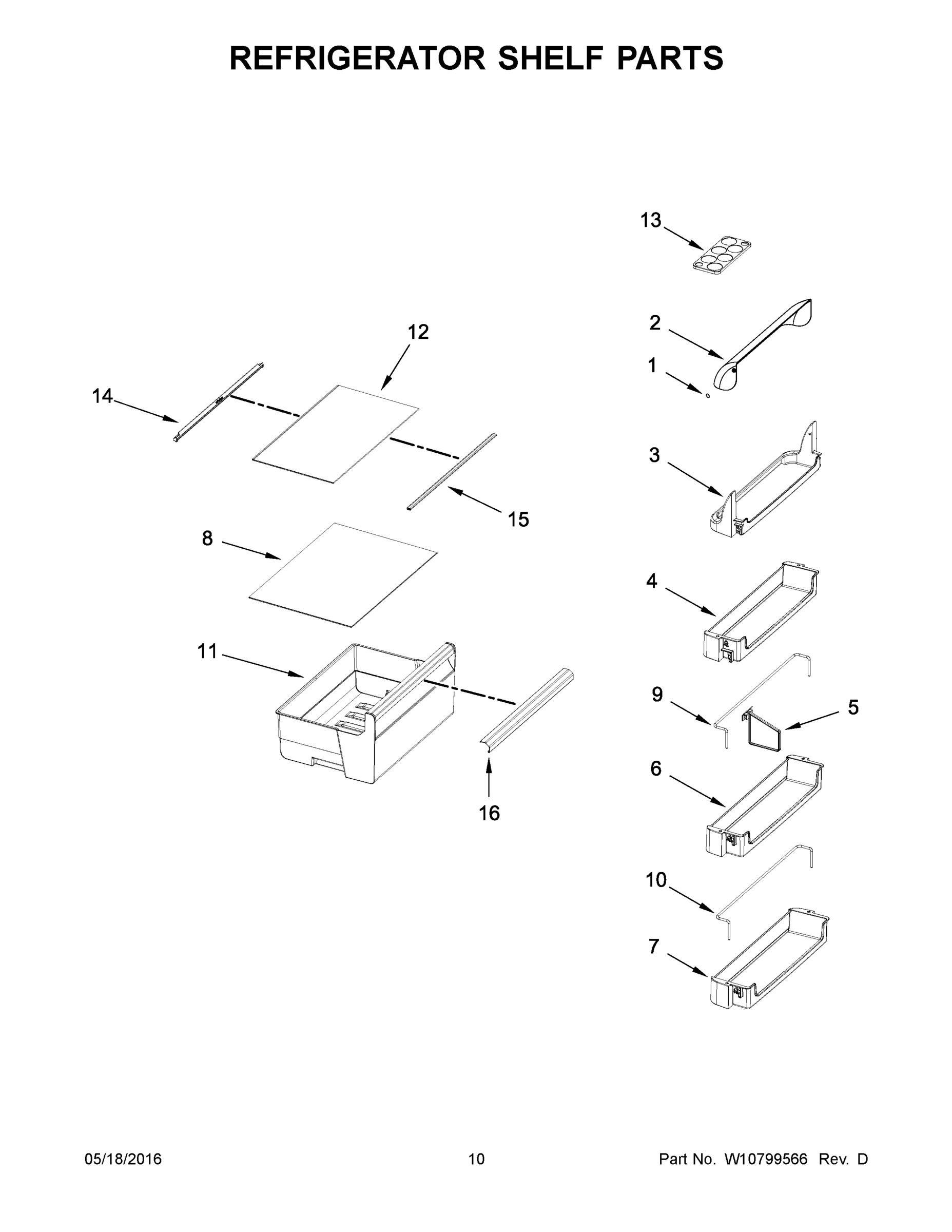 06 - REFRIGERATOR SHELF PARTS