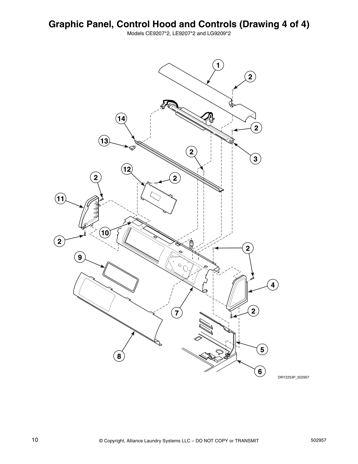 Graphic Panel, Control Hood and Controls (Drawing 4 of 4)