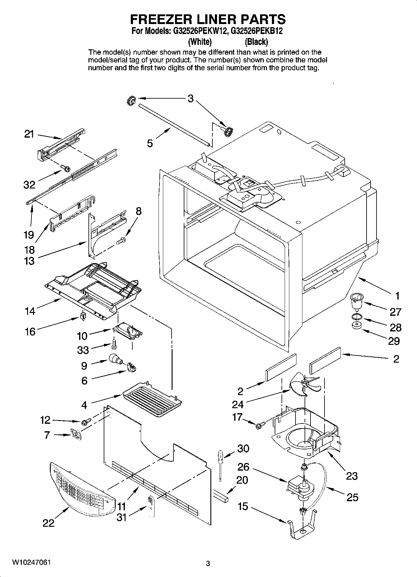 02 - FREEZER LINER PARTS