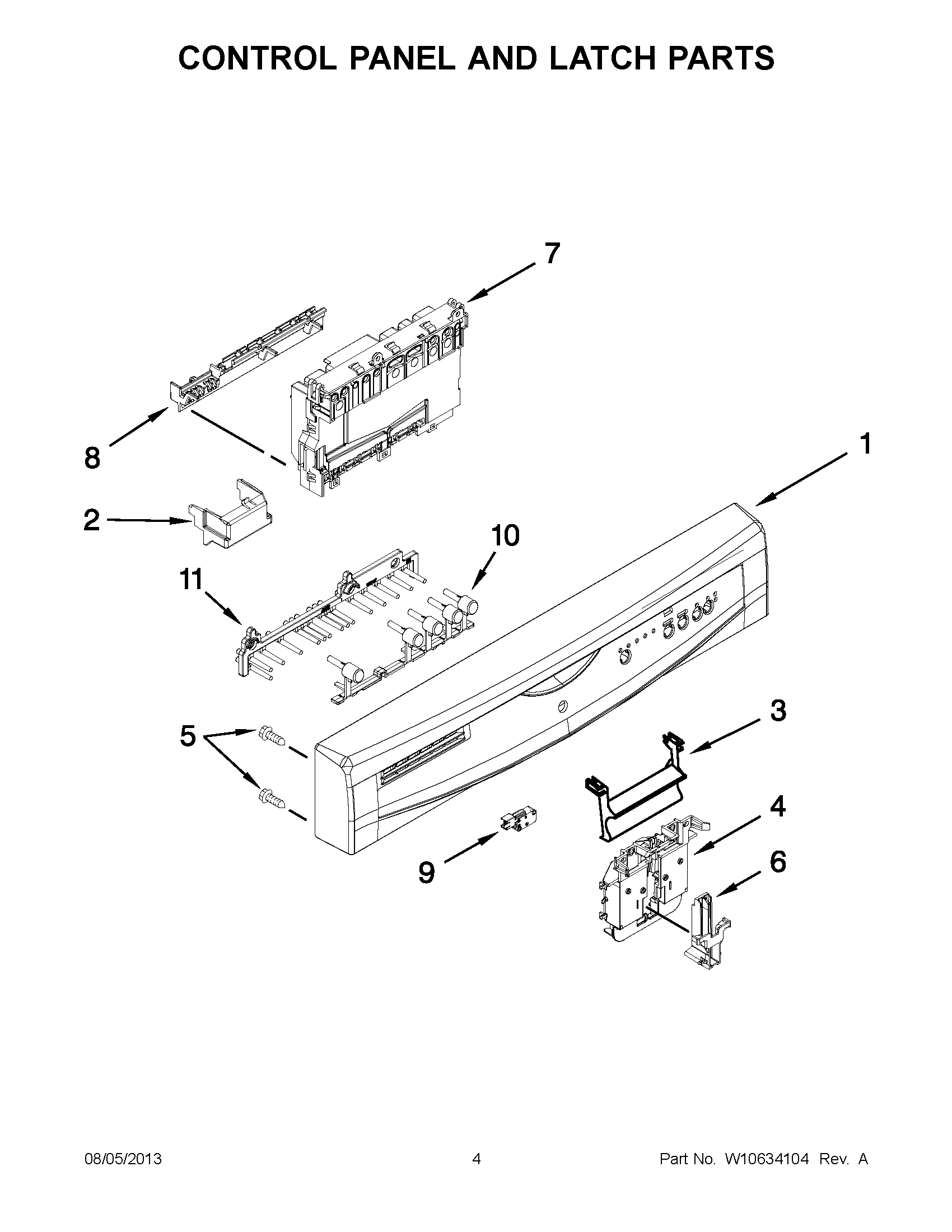 02 - CONTROL PANEL AND LATCH PARTS