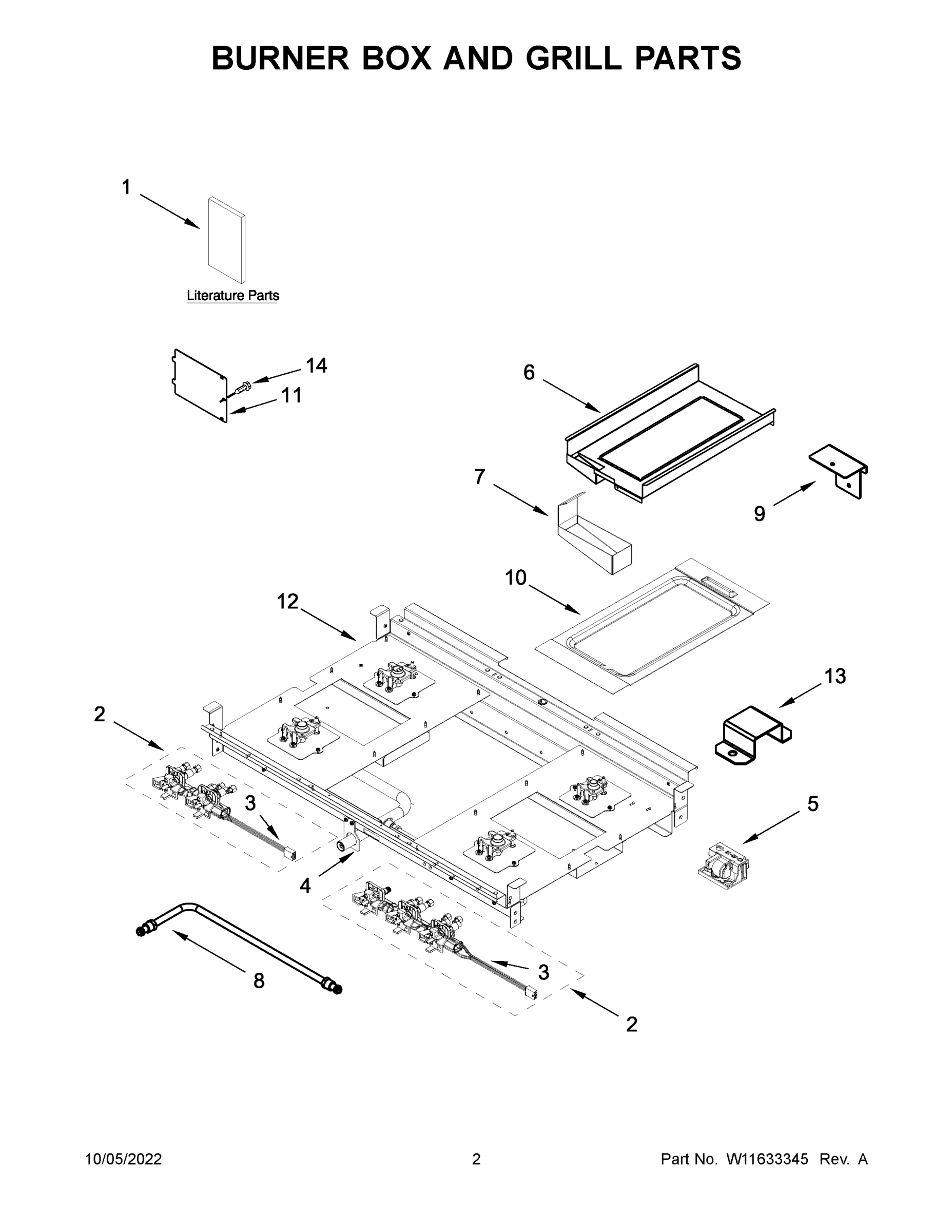 02 - BURNER BOX AND GRILL PARTS