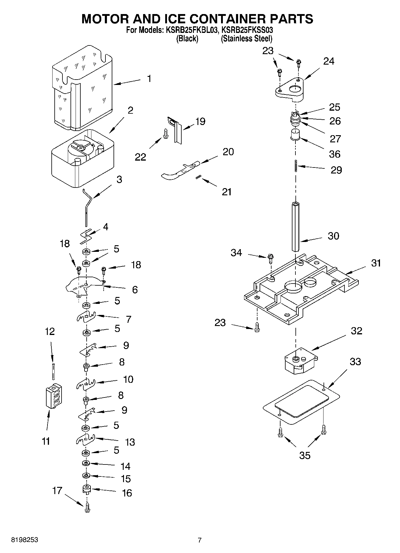 05 - MOTOR AND ICE CONTAINER PARTS