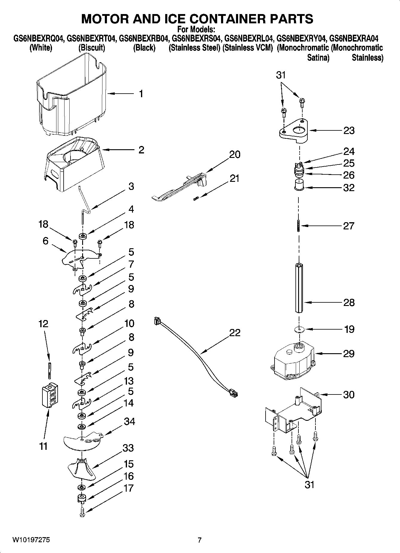 05 - MOTOR AND ICE CONTAINER PARTS