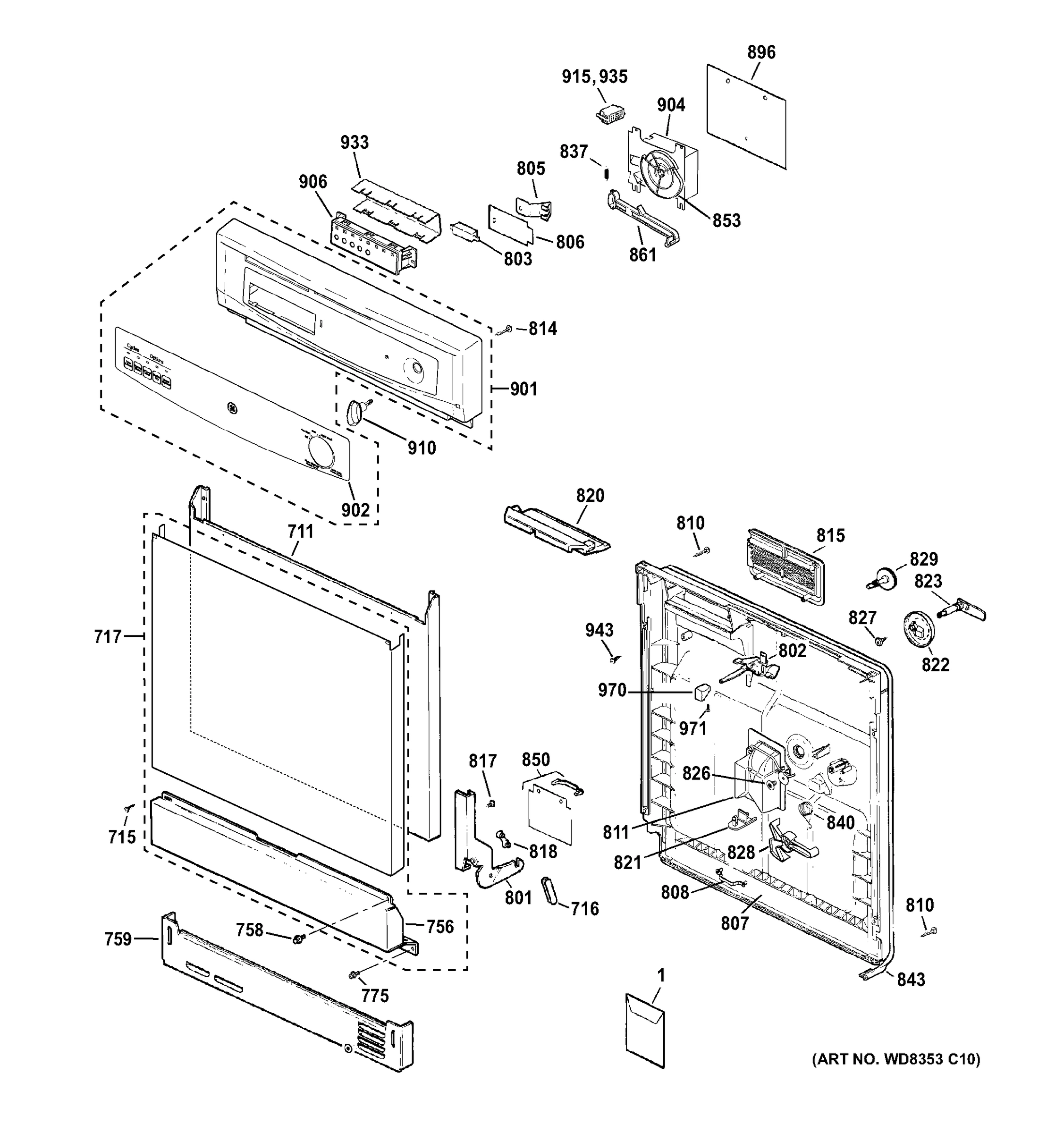 ESCUTCHEON & DOOR ASSEMBLY