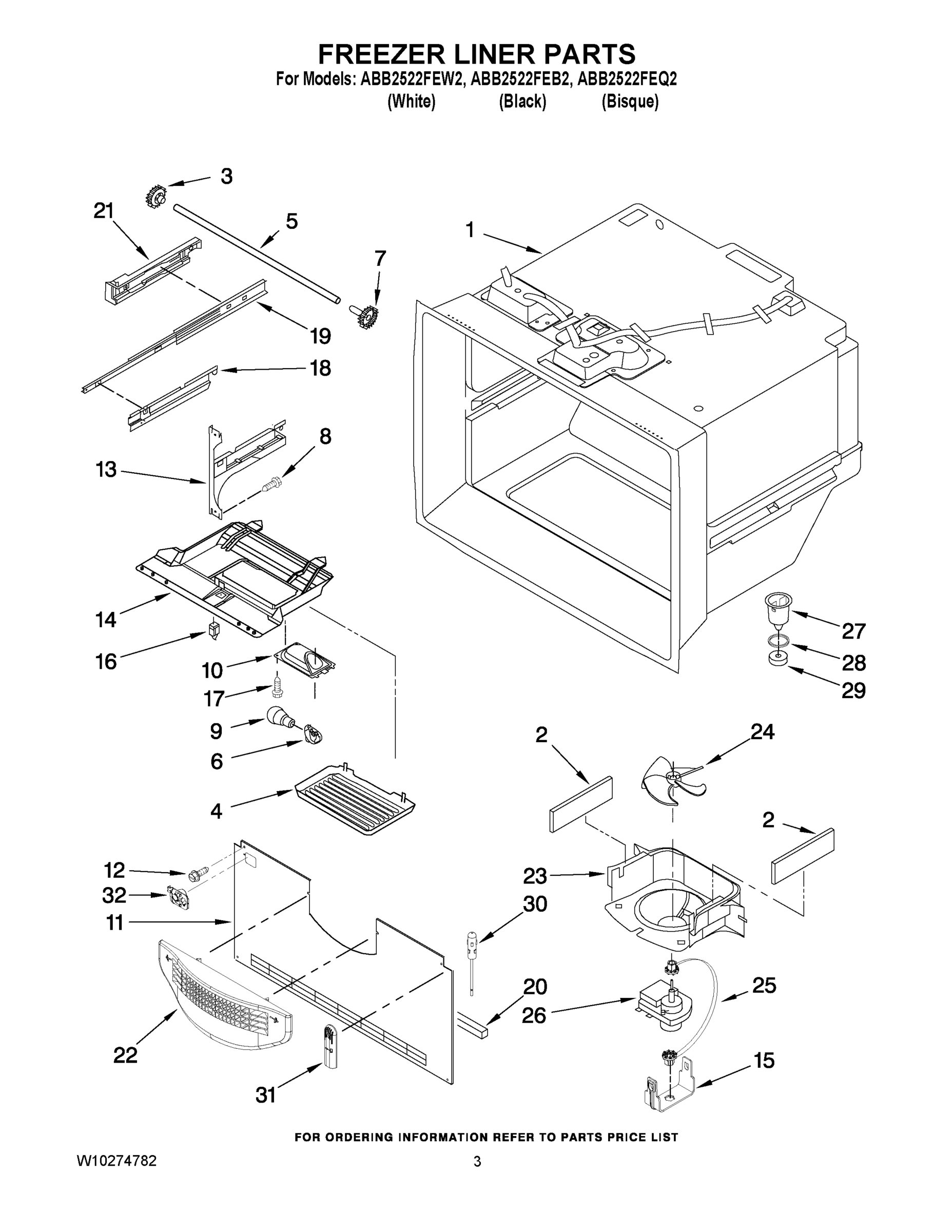 02 - FREEZER LINER PARTS
