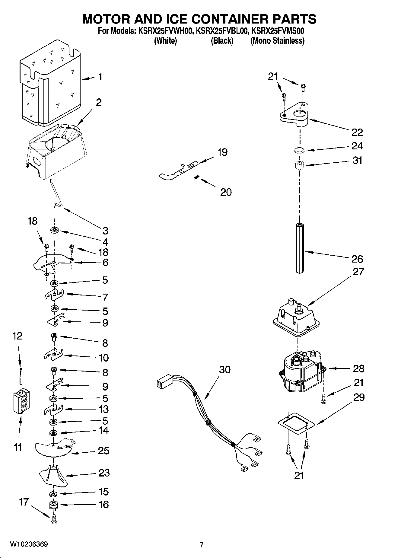 05 - MOTOR AND ICE CONTAINER PARTS