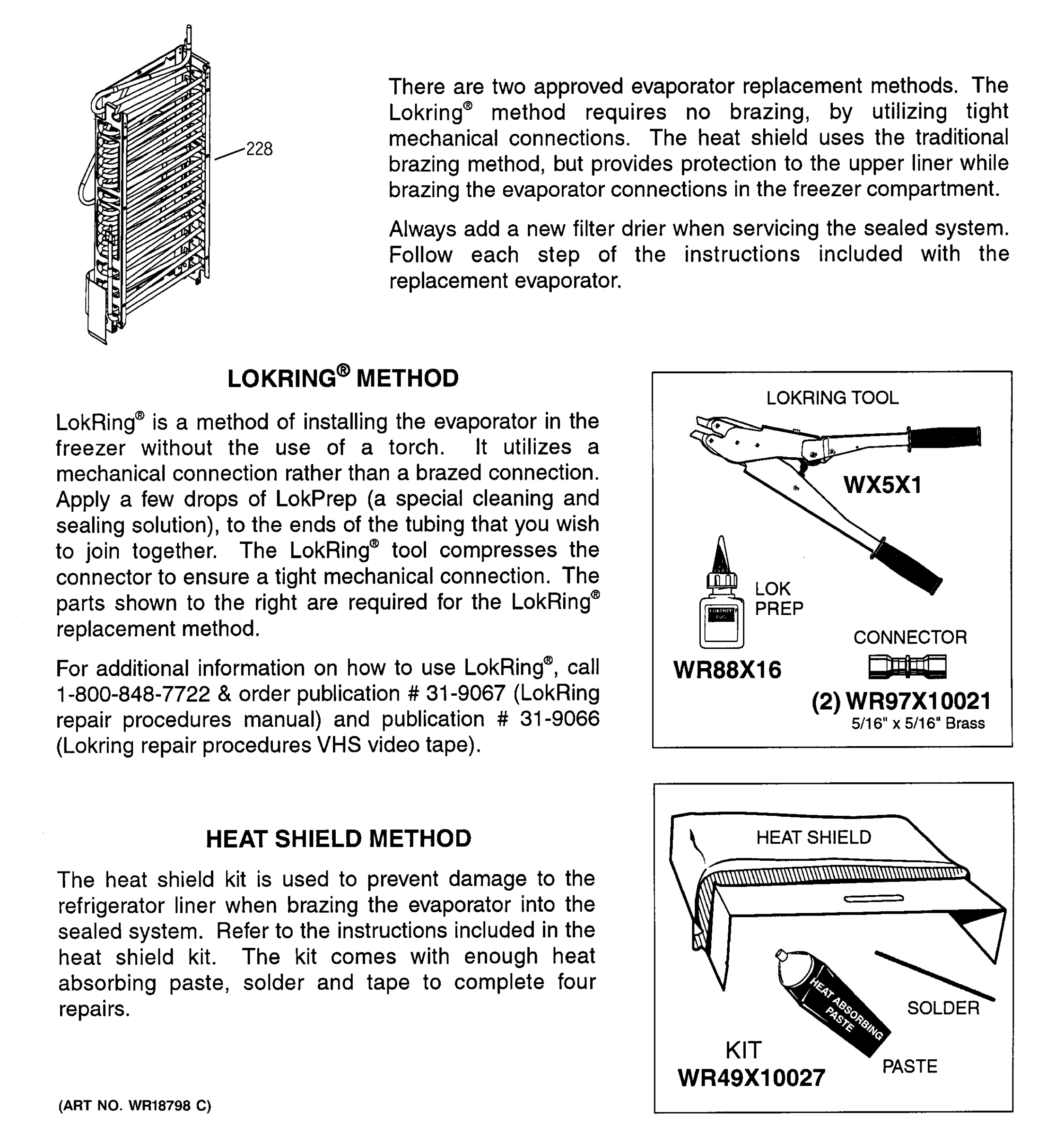 EVAPORATOR INSTRUCTIONS