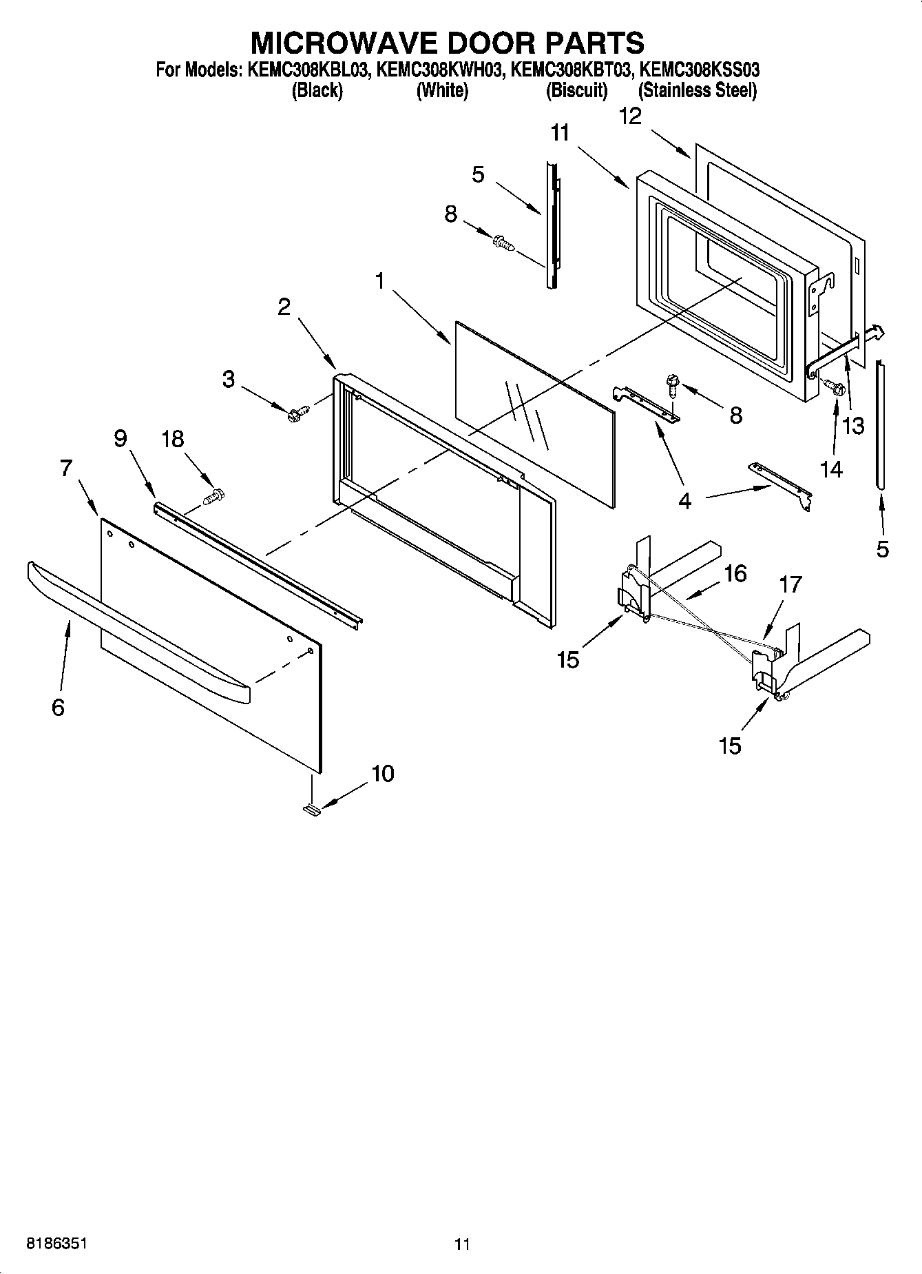 09 - MICROWAVE DOOR PARTS, OPTIONAL PARTS