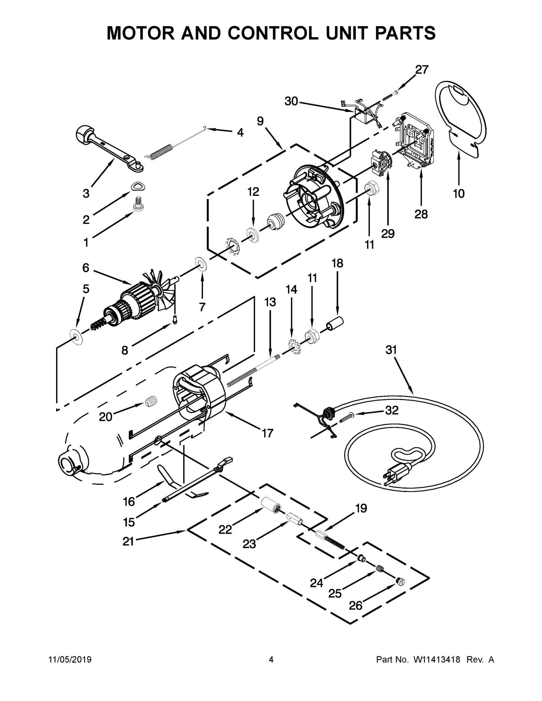03 - MOTOR AND CONTROL UNIT PARTS