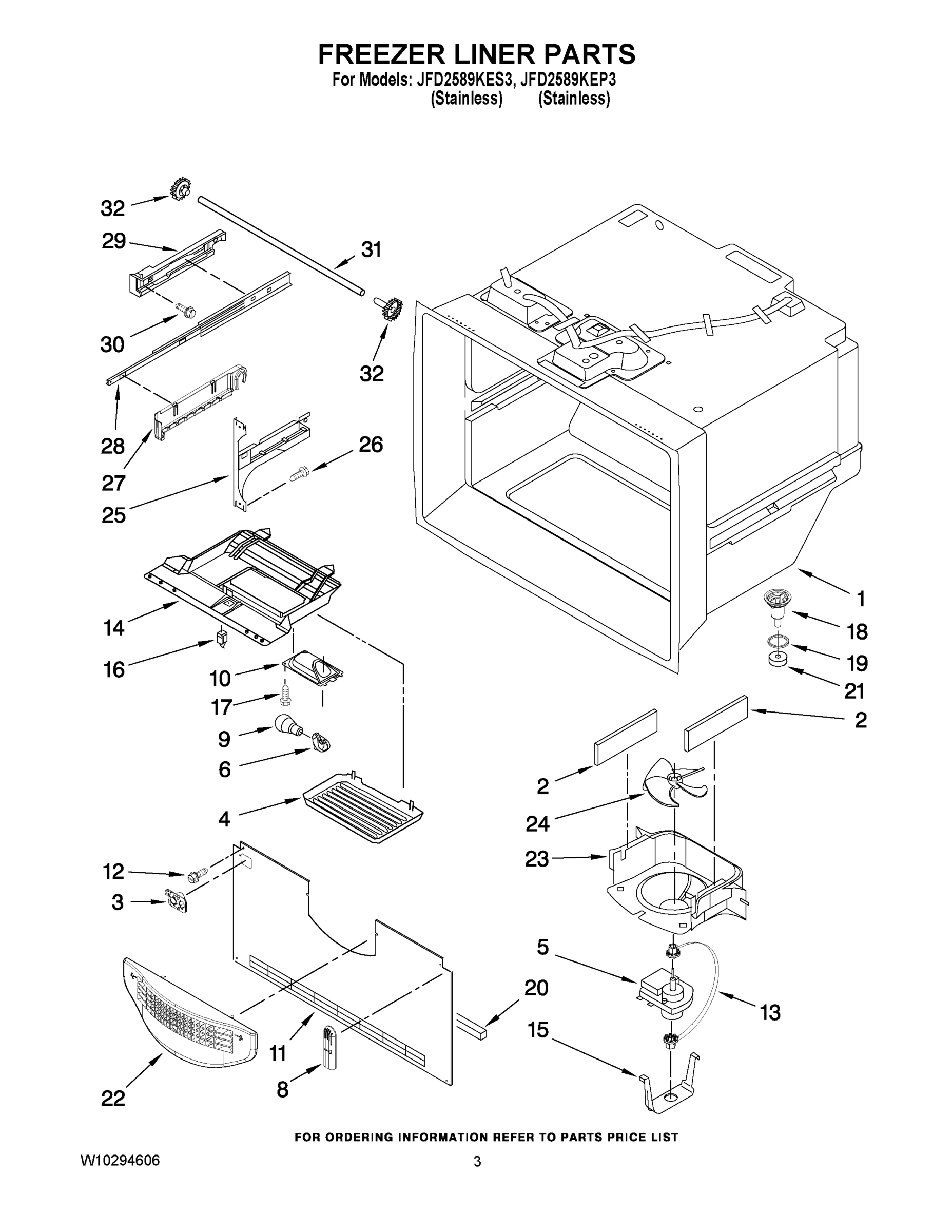 02 - FREEZER LINER PARTS