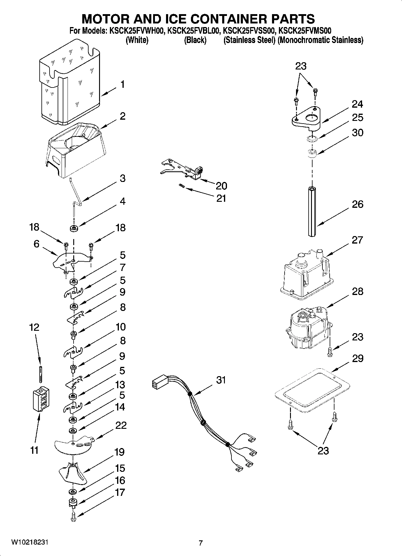05 - MOTOR AND ICE CONTAINER PARTS