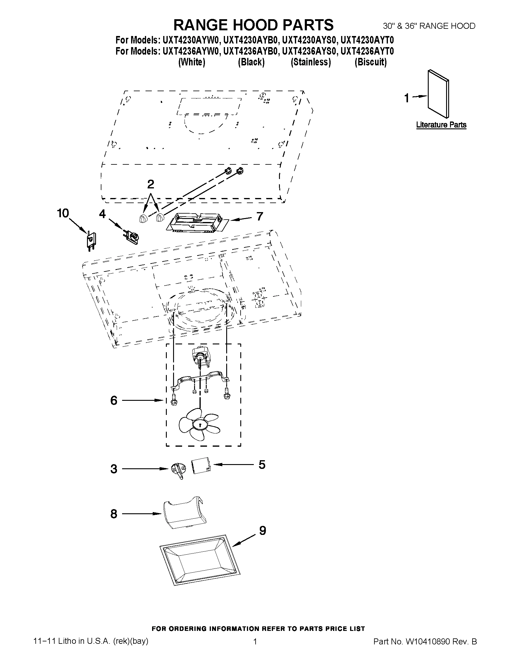01 - RANGE HOOD PARTS