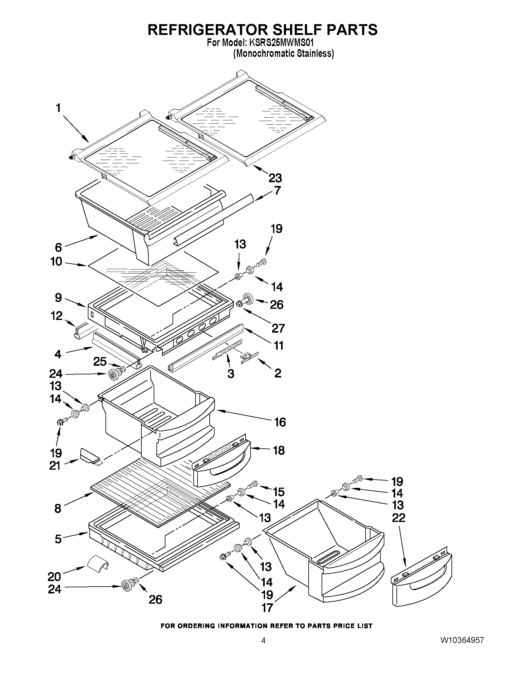 03 - REFRIGERATOR SHELF PARTS