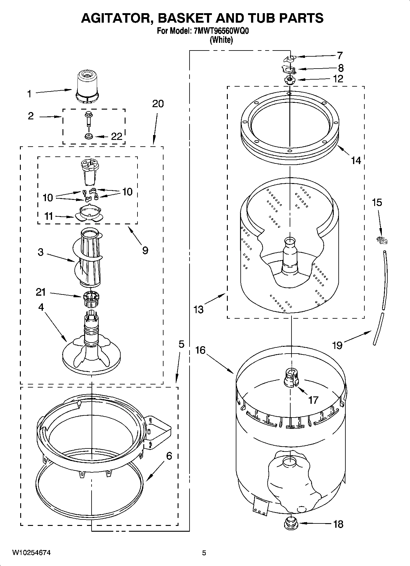 03 - AGITATOR, BASKET AND TUB PARTS