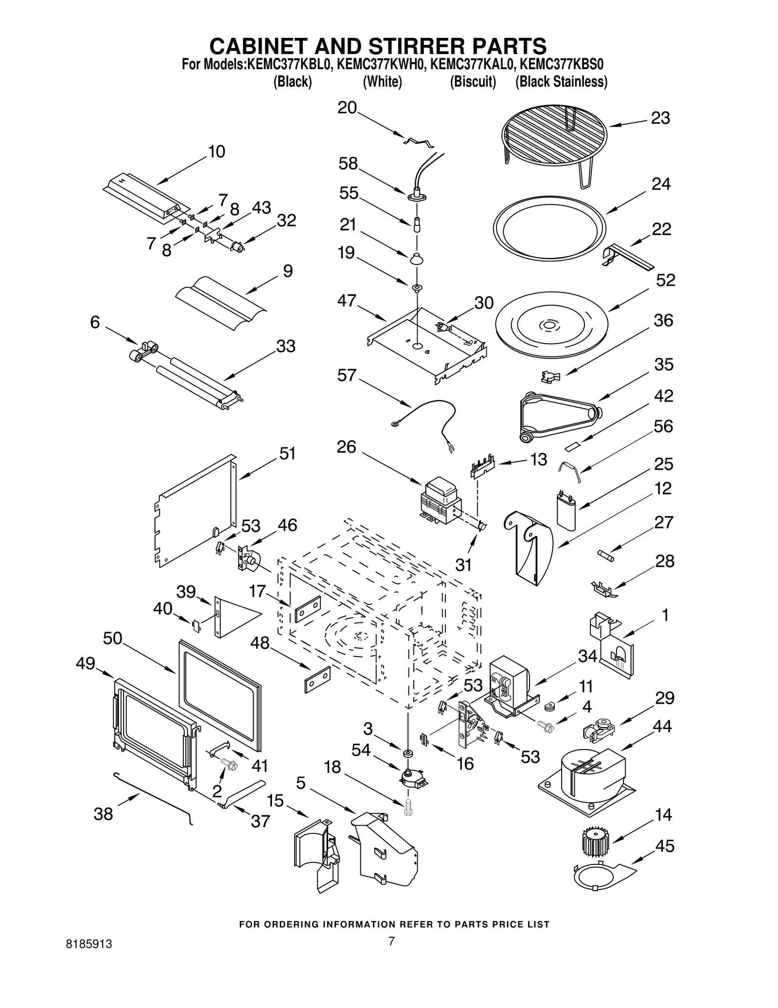 CABINET AND STIRRER PARTS