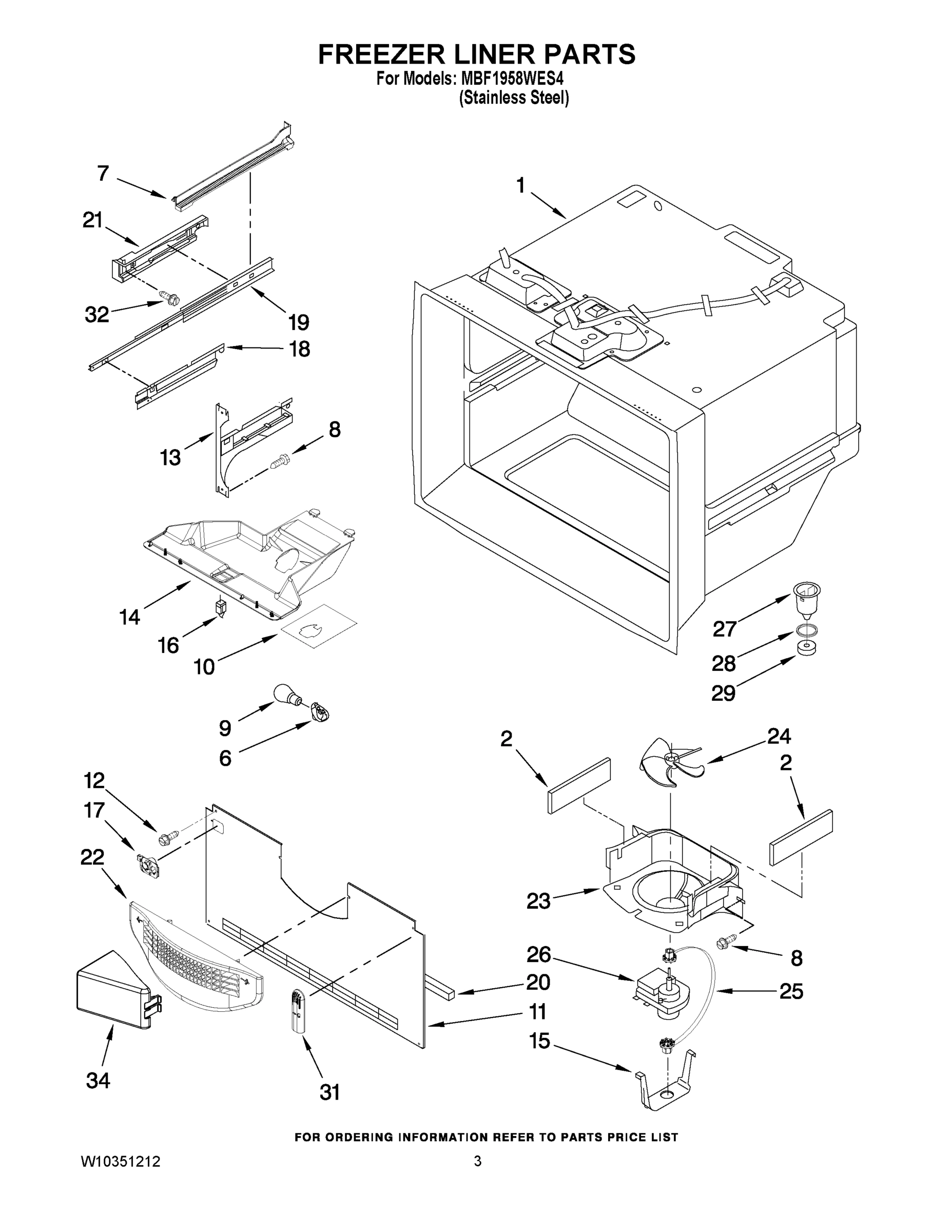 02 - FREEZER LINER PARTS