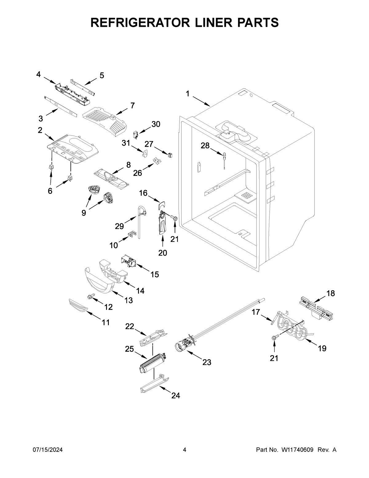 03 - REFRIGERATOR LINER PARTS