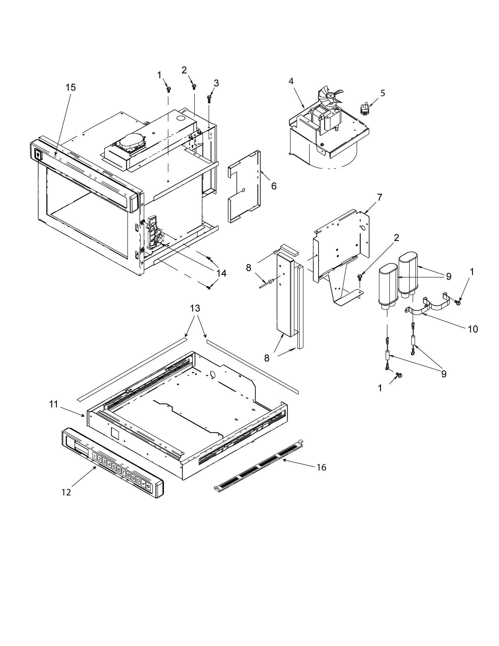 BLOWER, CAPACITOR, INTERLOCK, TOUCH PANEL