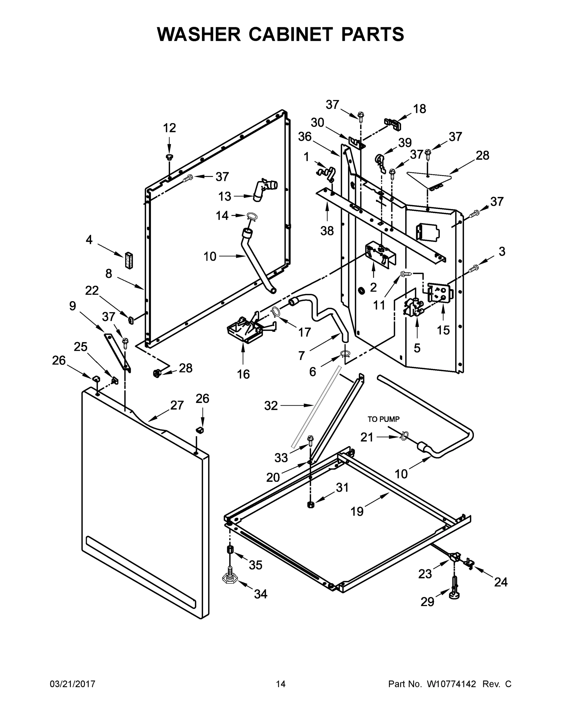 08 - WASHER CABINET PARTS