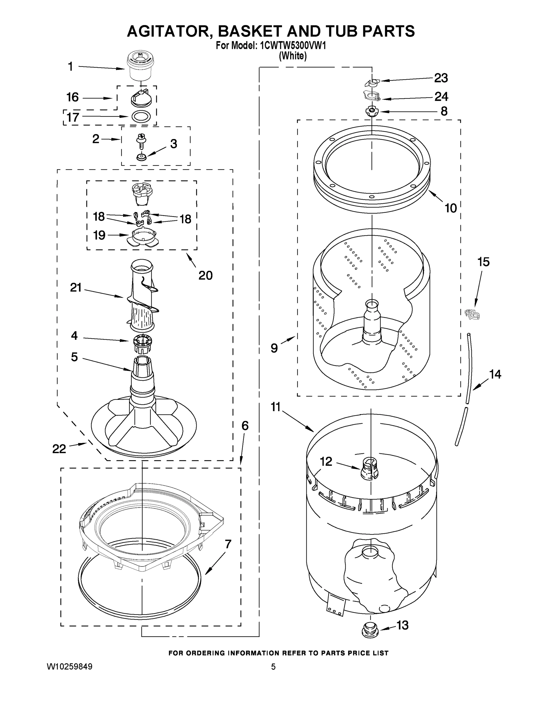 03 - AGITATOR, BASKET AND TUB PARTS