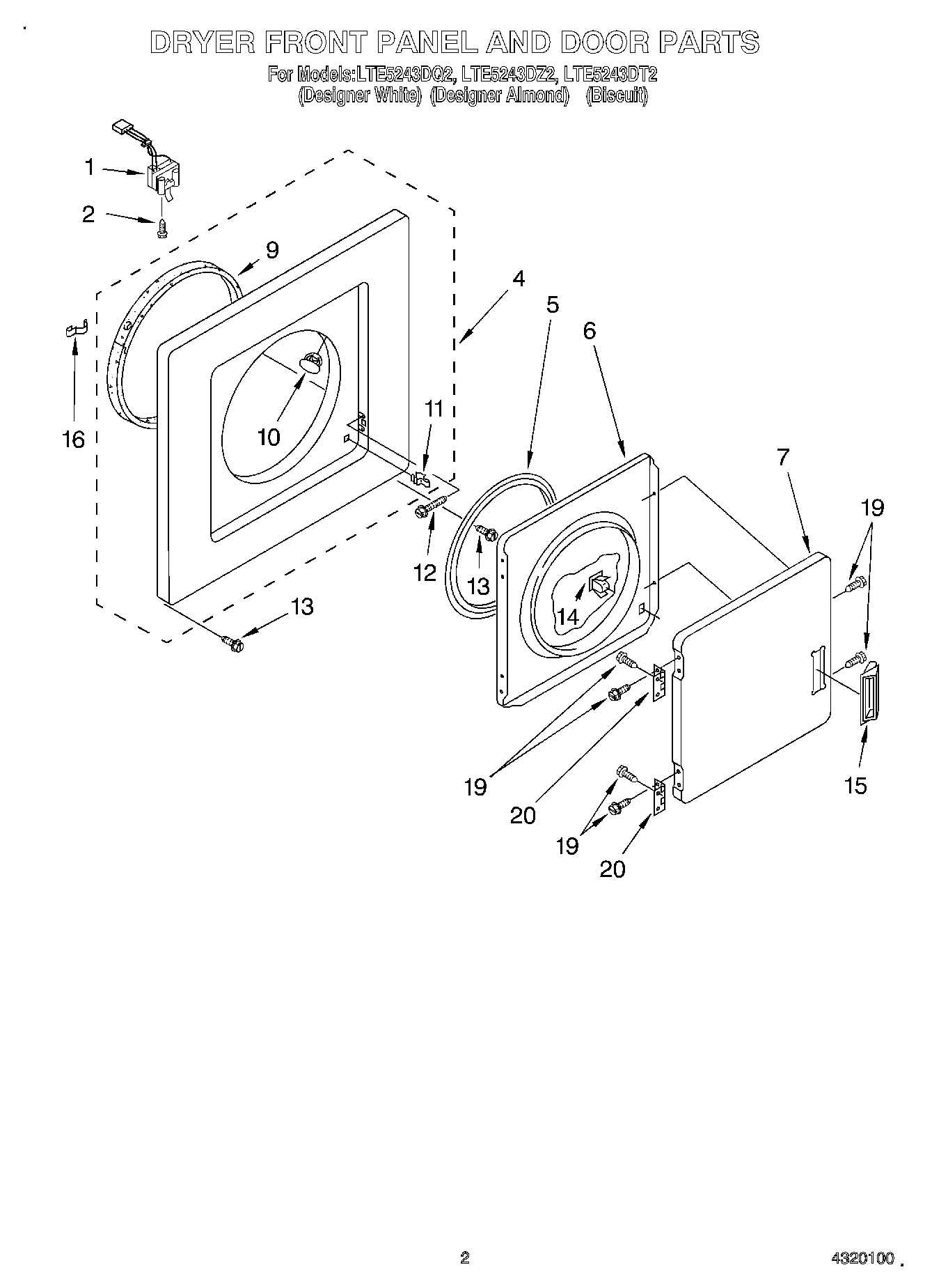 02 - DRYER FRONT PANEL AND DOOR