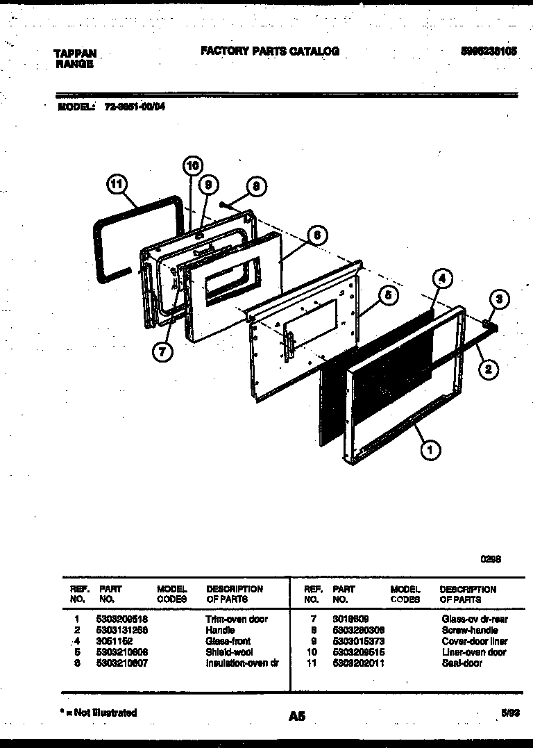 05 - LOWER OVEN DOOR PARTS