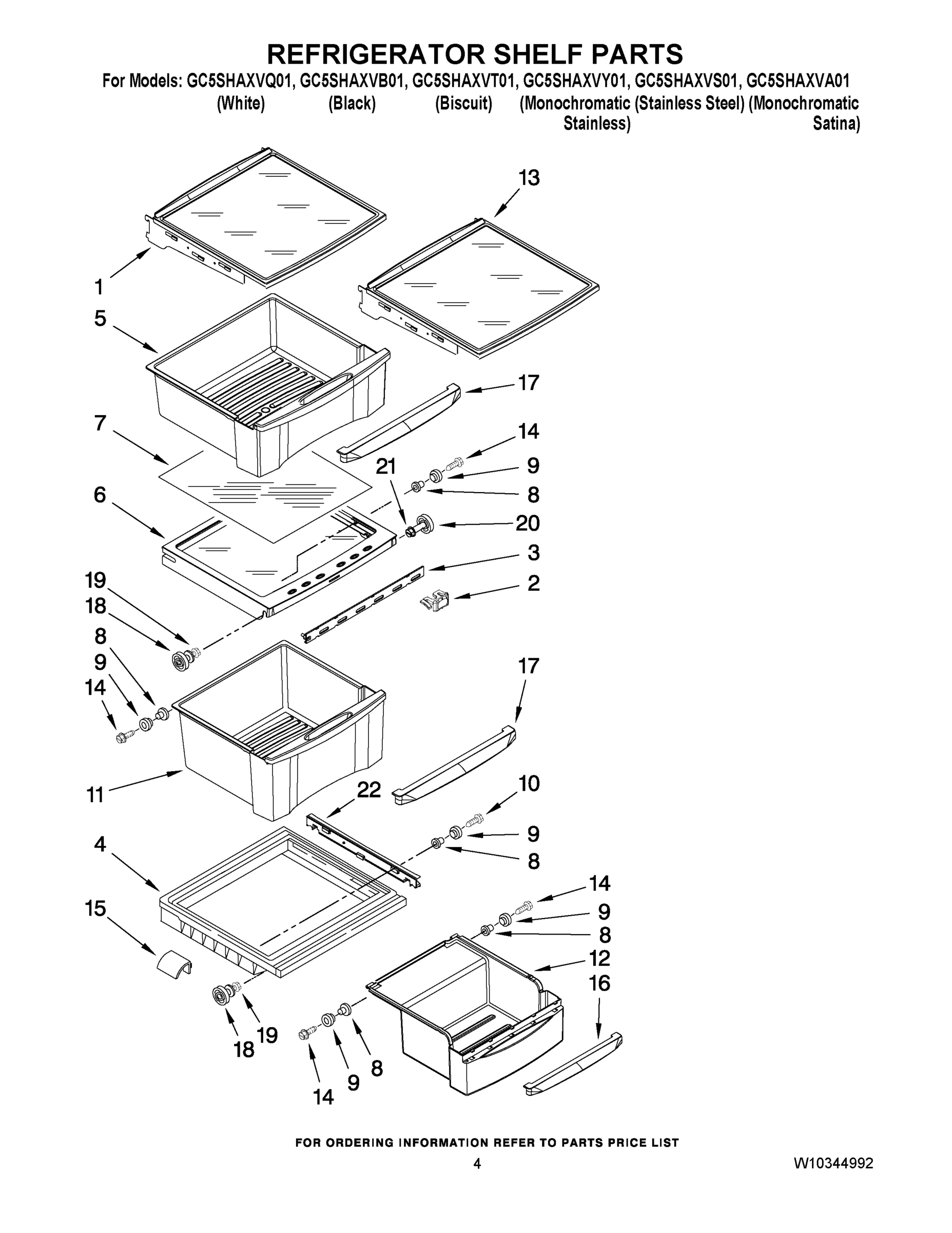 03 - REFRIGERATOR SHELF PARTS