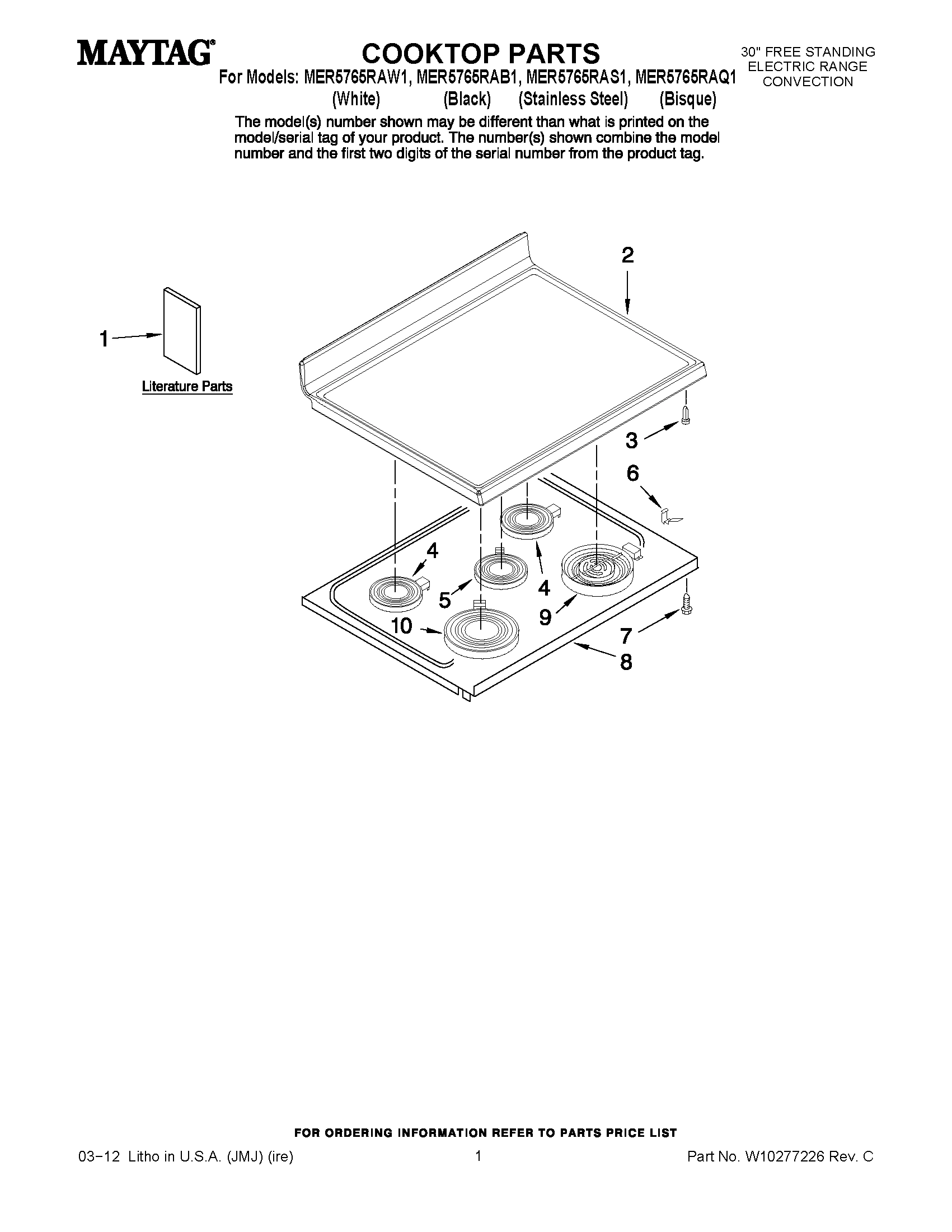 01 - COOKTOP PARTS