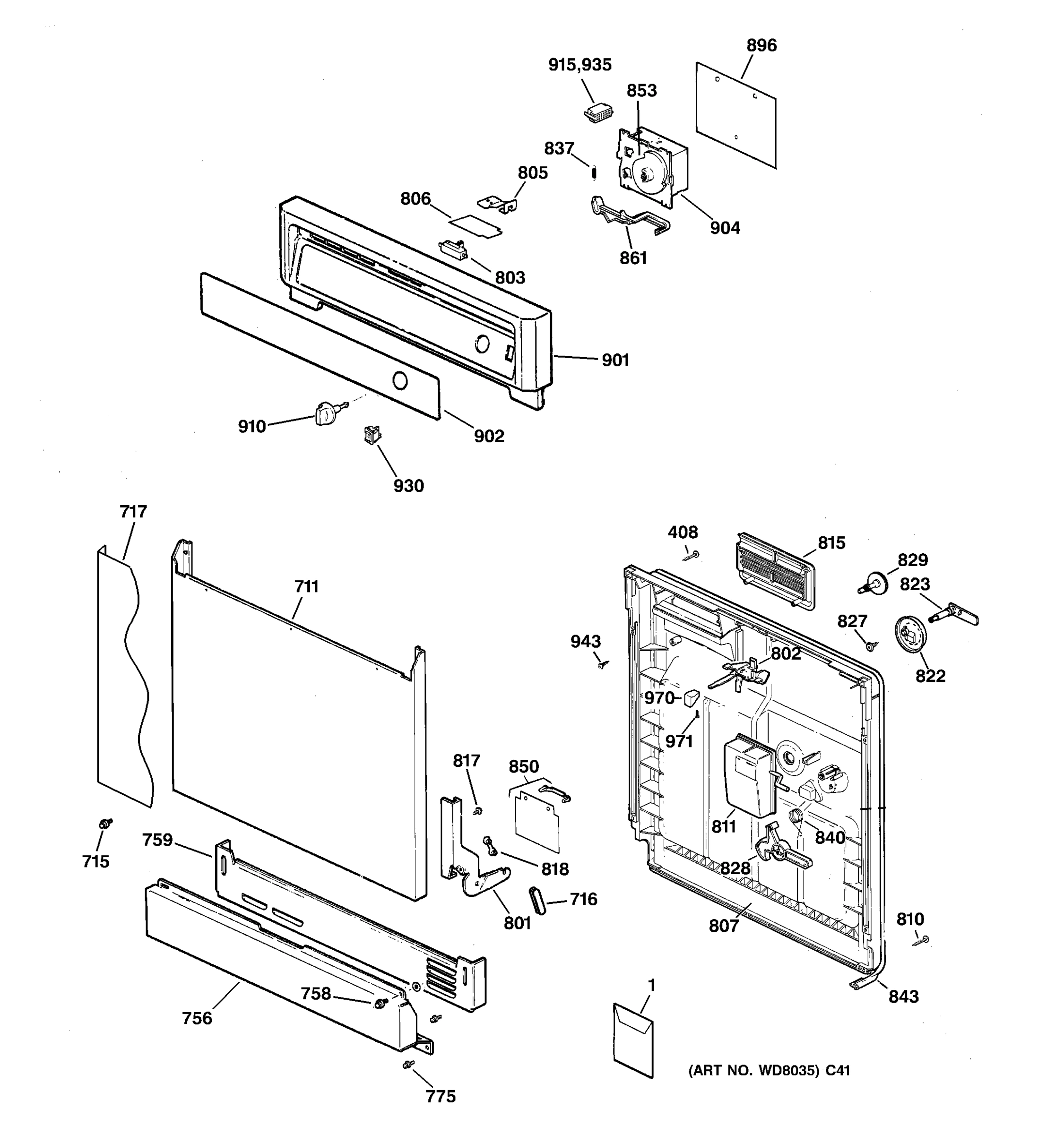 ESCUTCHEON & DOOR ASSEMBLY