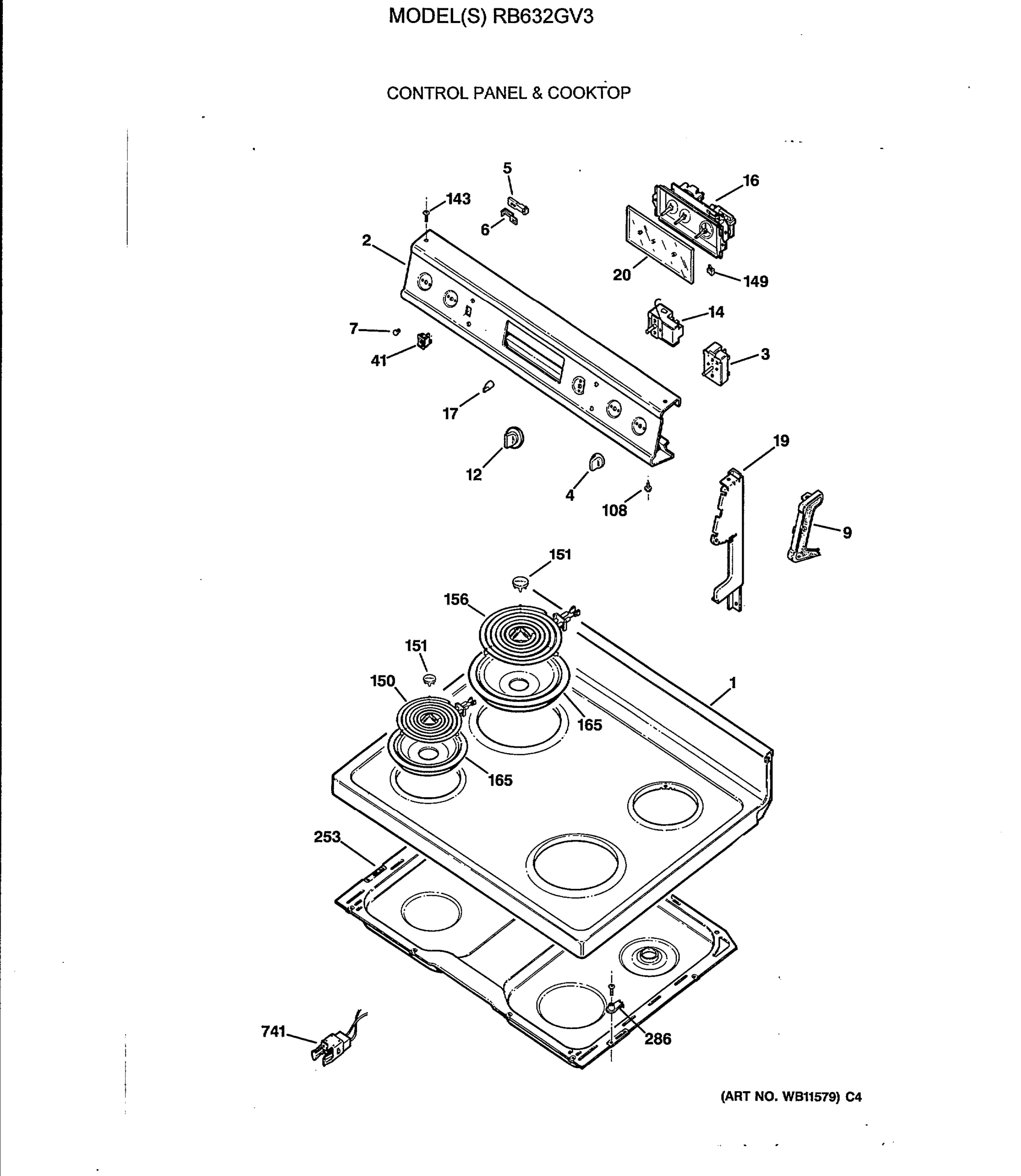 CONTROL PANEL & COOKTOP