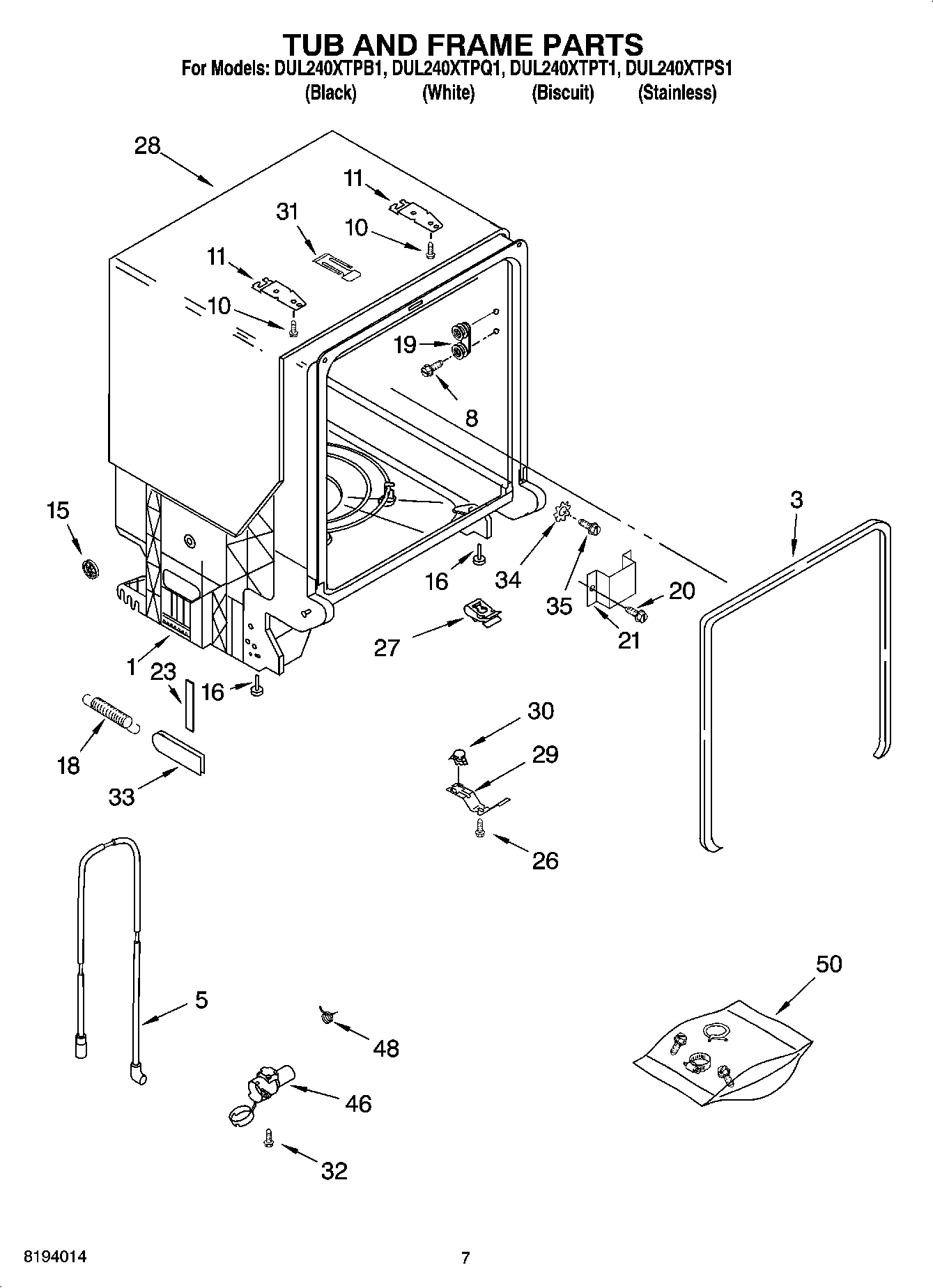 07 - TUB AND FRAME PARTS