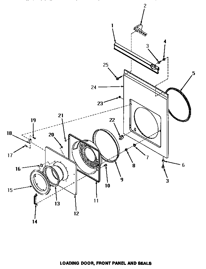 07 - DRYER LOADING DOOR, FRONT PANEL & SEALS