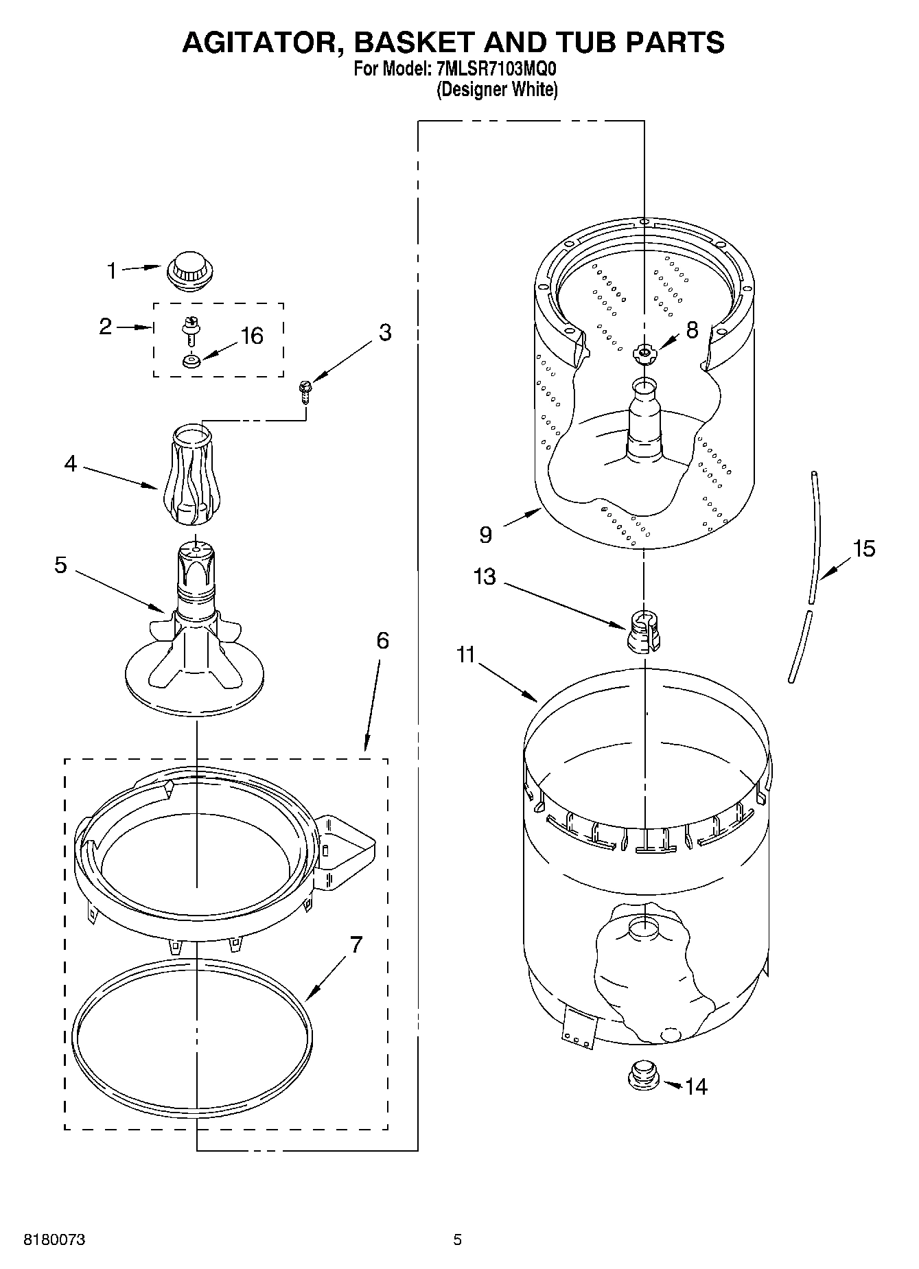 03 - AGITATOR, BASKET AND TUB PARTS