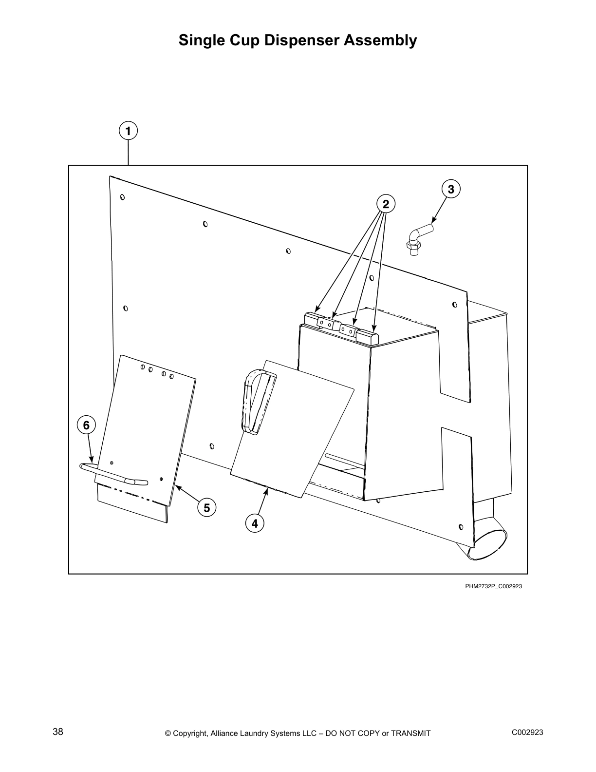 Single Cup Dispenser Assembly