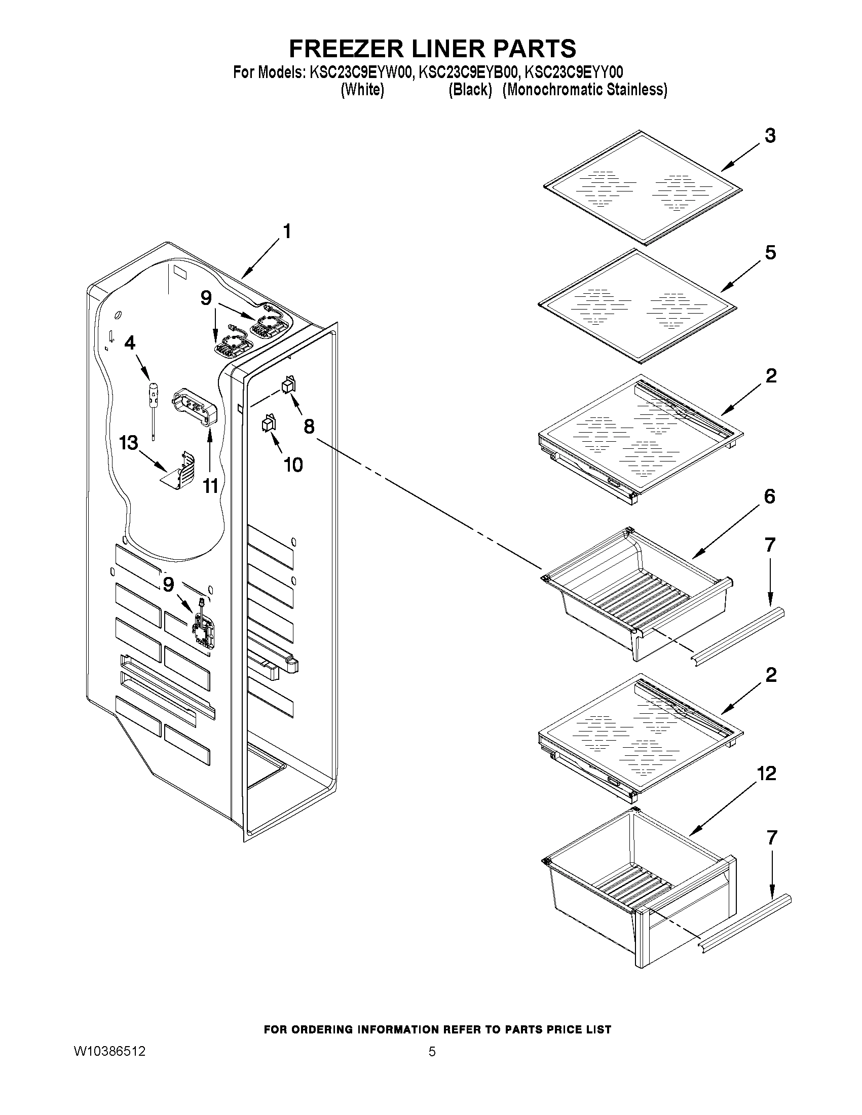 04 - FREEZER LINER PARTS
