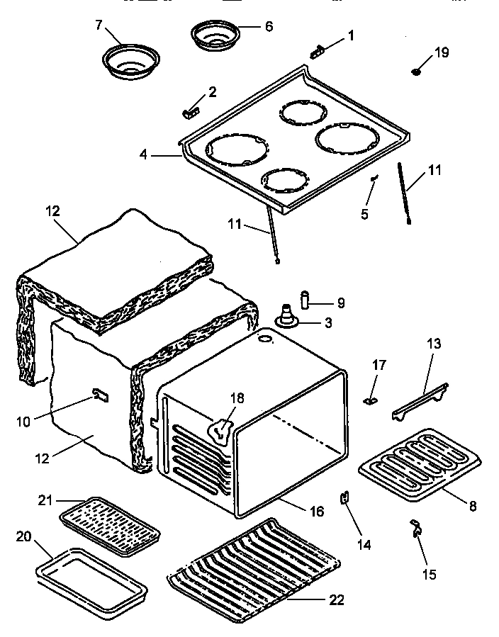 04 - MAIN TOP AND OVEN ASSY