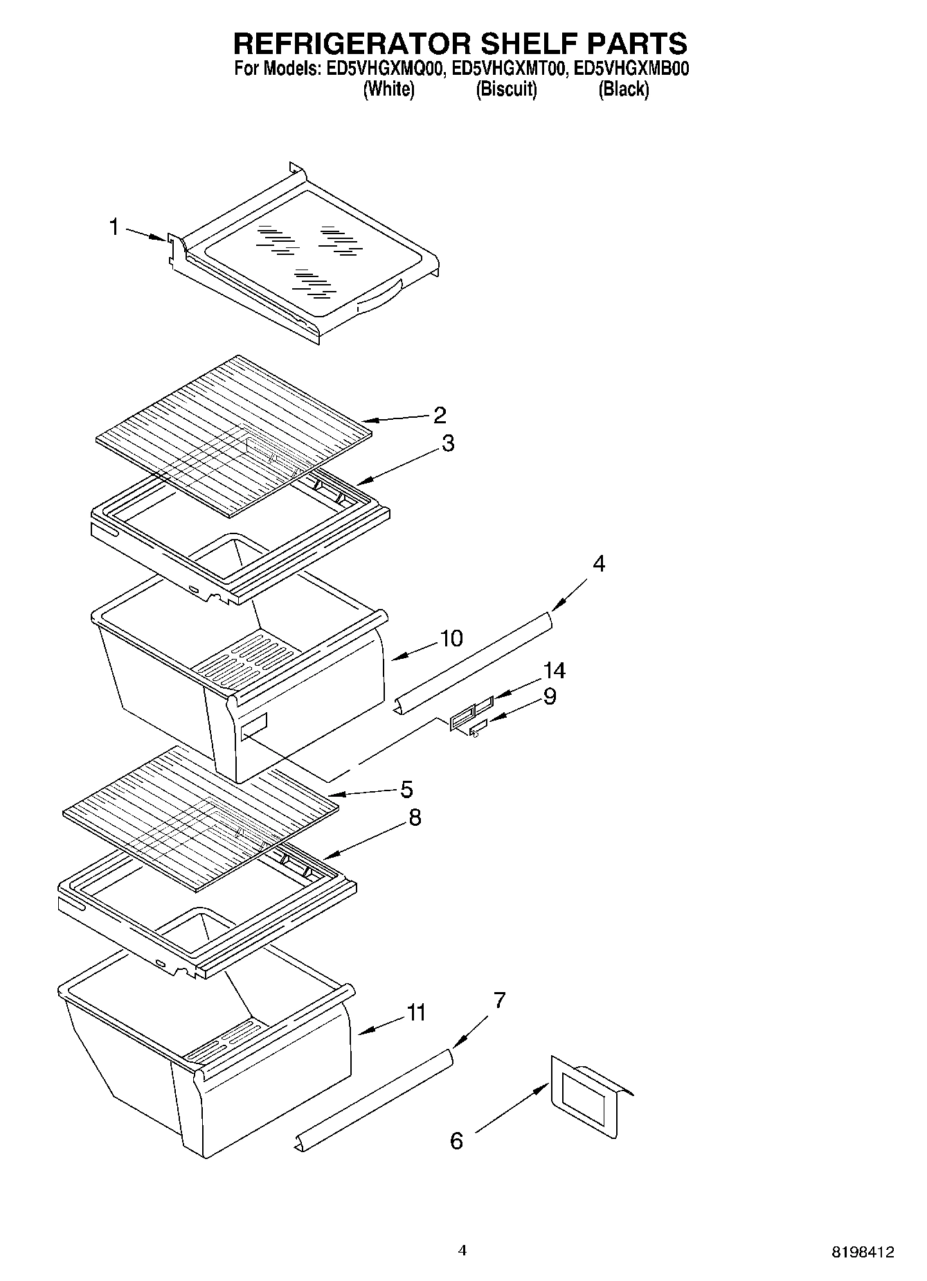 03 - REFRIGERATOR SHELF PARTS