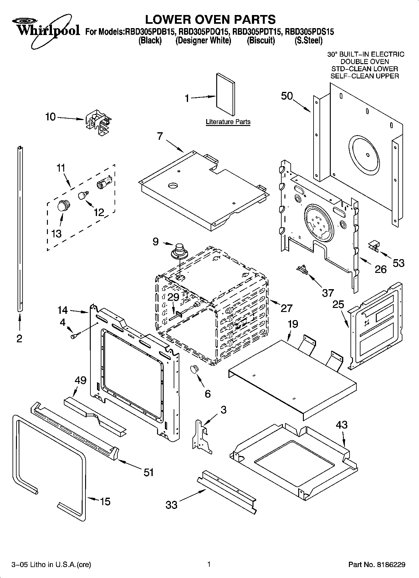 01 - LOWER OVEN PARTS