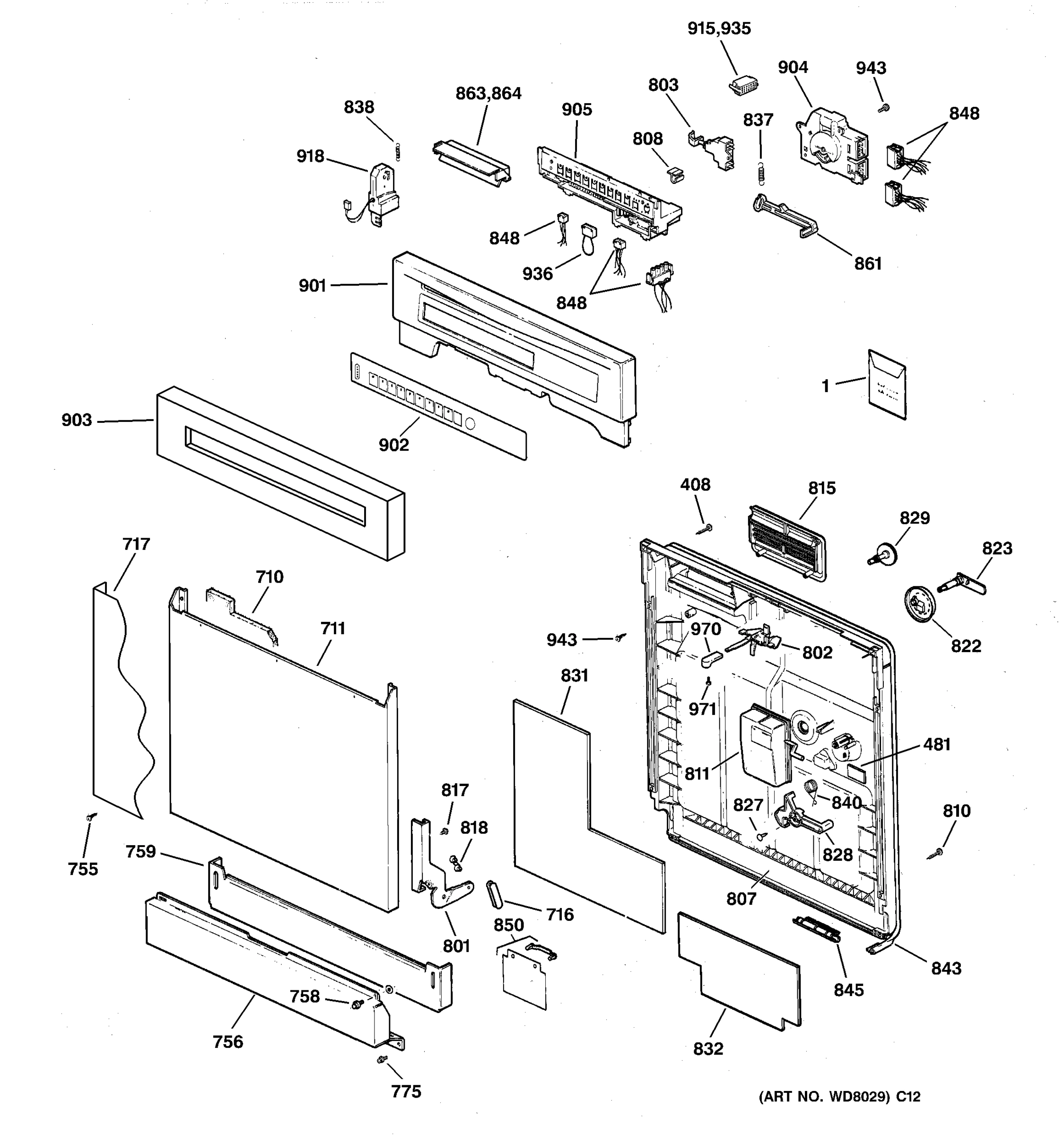 ESCUTCHEON & DOOR ASSEMBLY