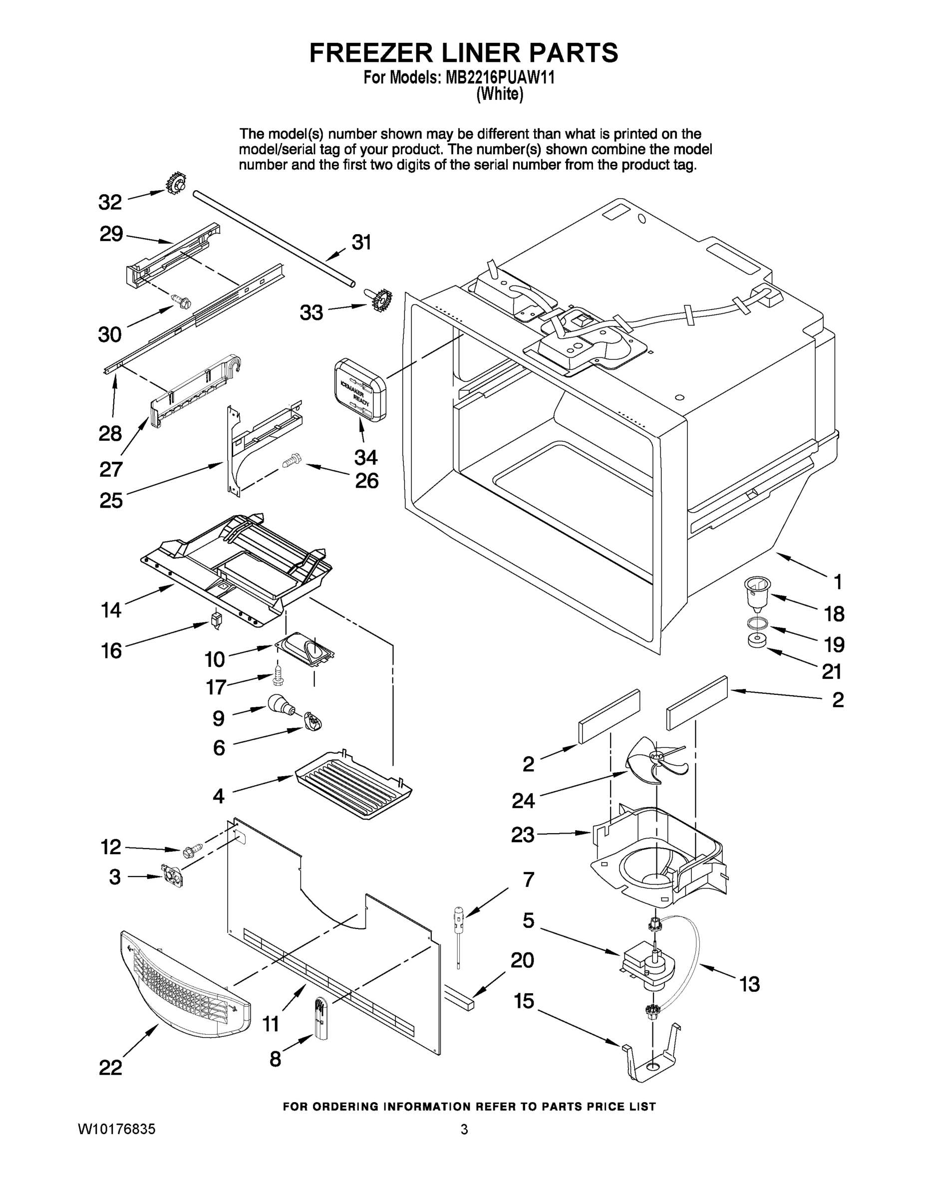 02 - FREEZER LINER PARTS