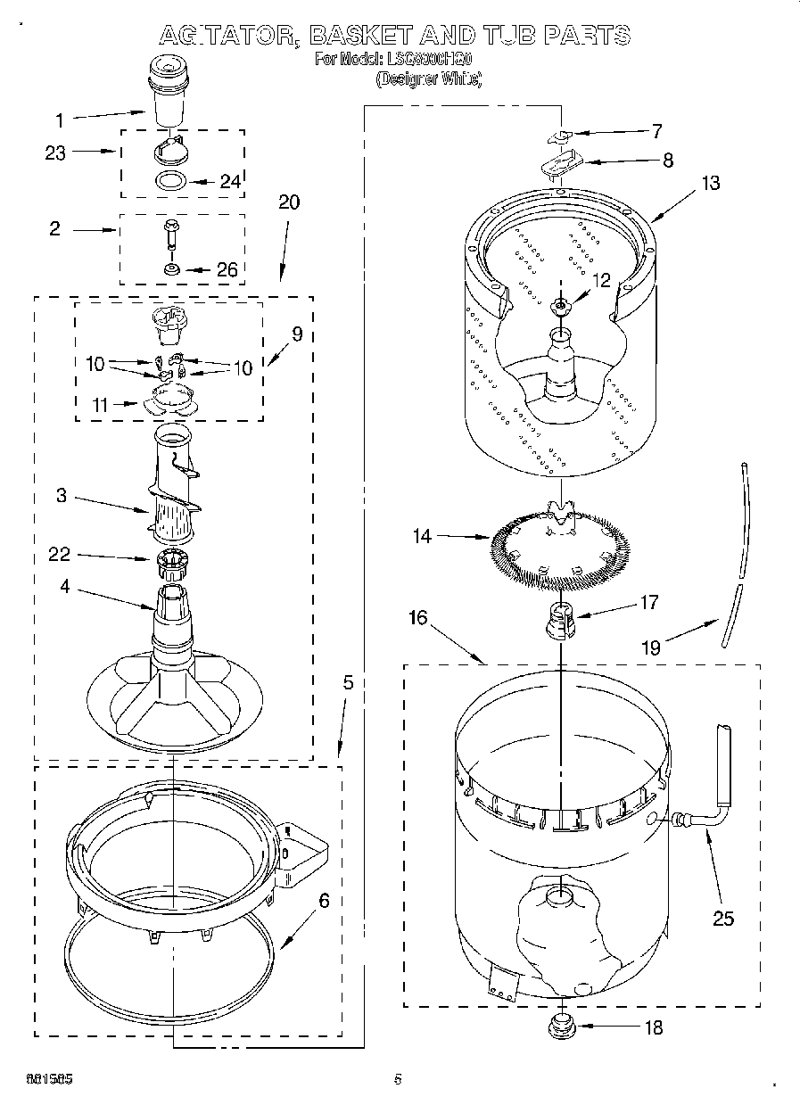 03 - AGITATOR, BASKET AND TUB