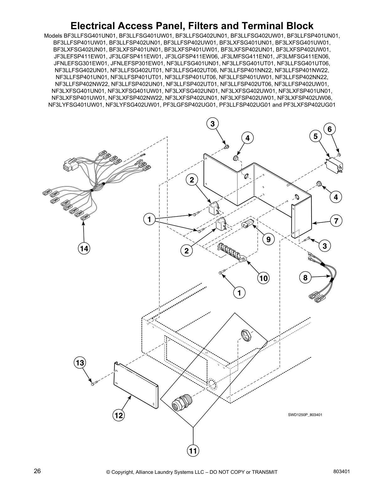 Electrical Access Panel, Filters and Terminal Block