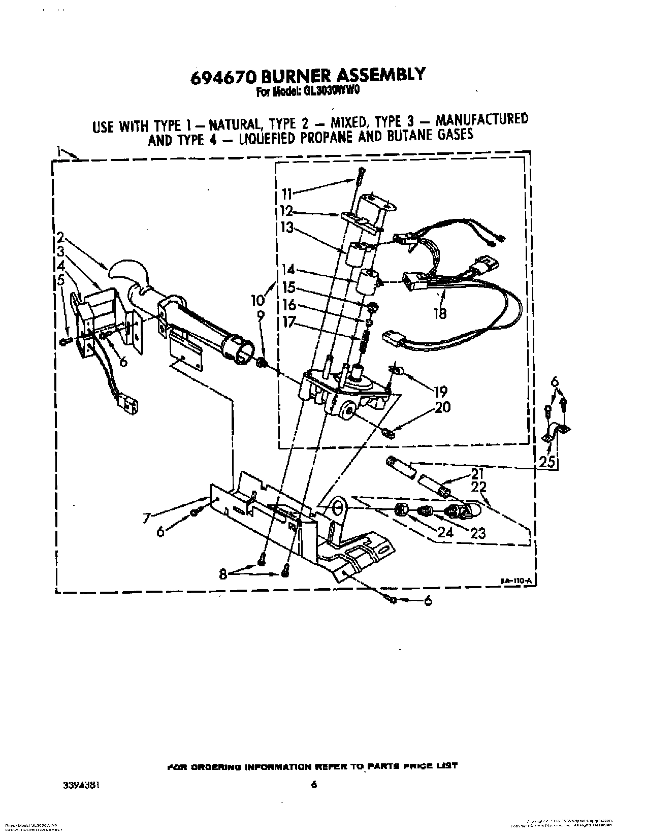 04 - 694670 BURNER ASSEMBLY