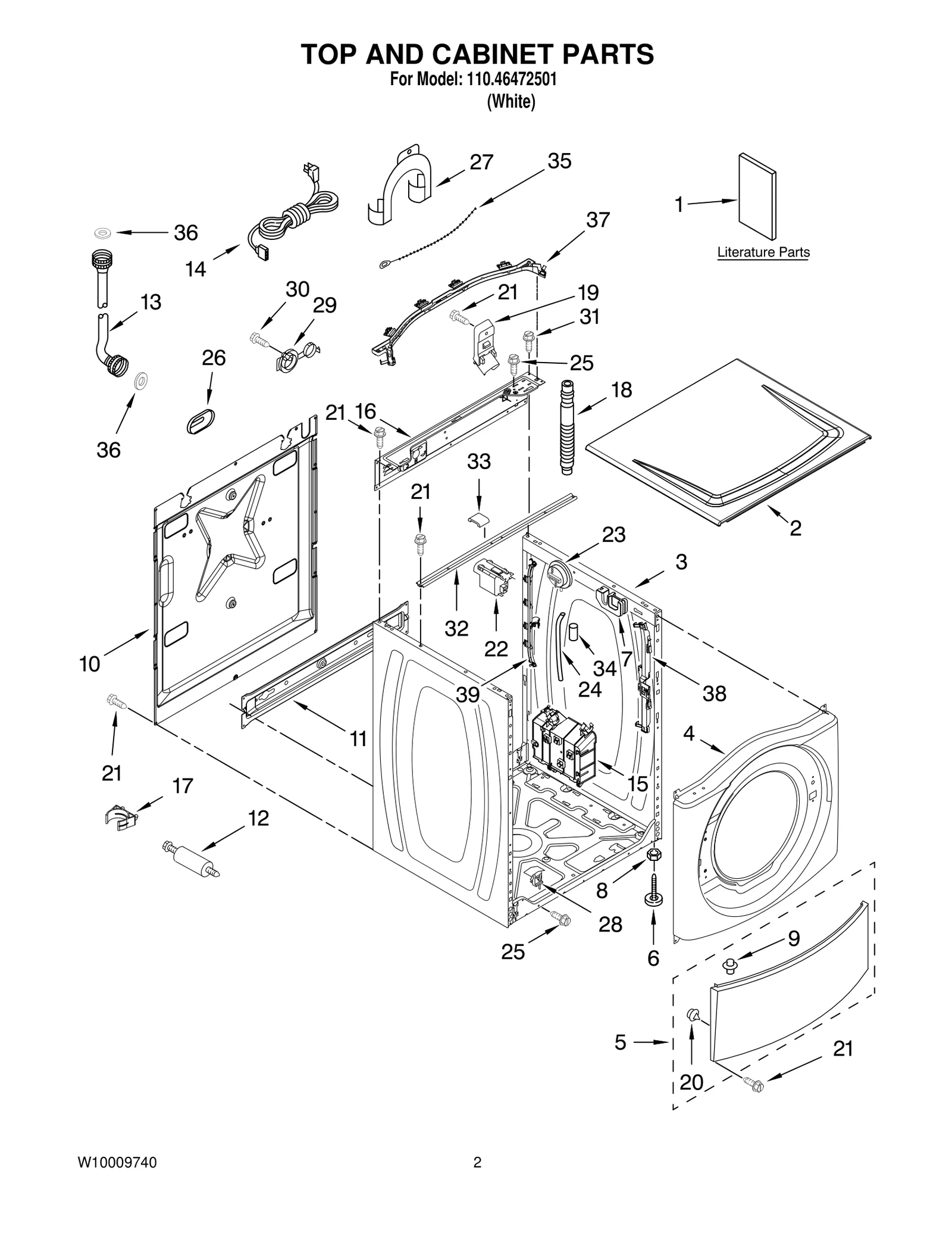 TOP AND CABINET PARTS