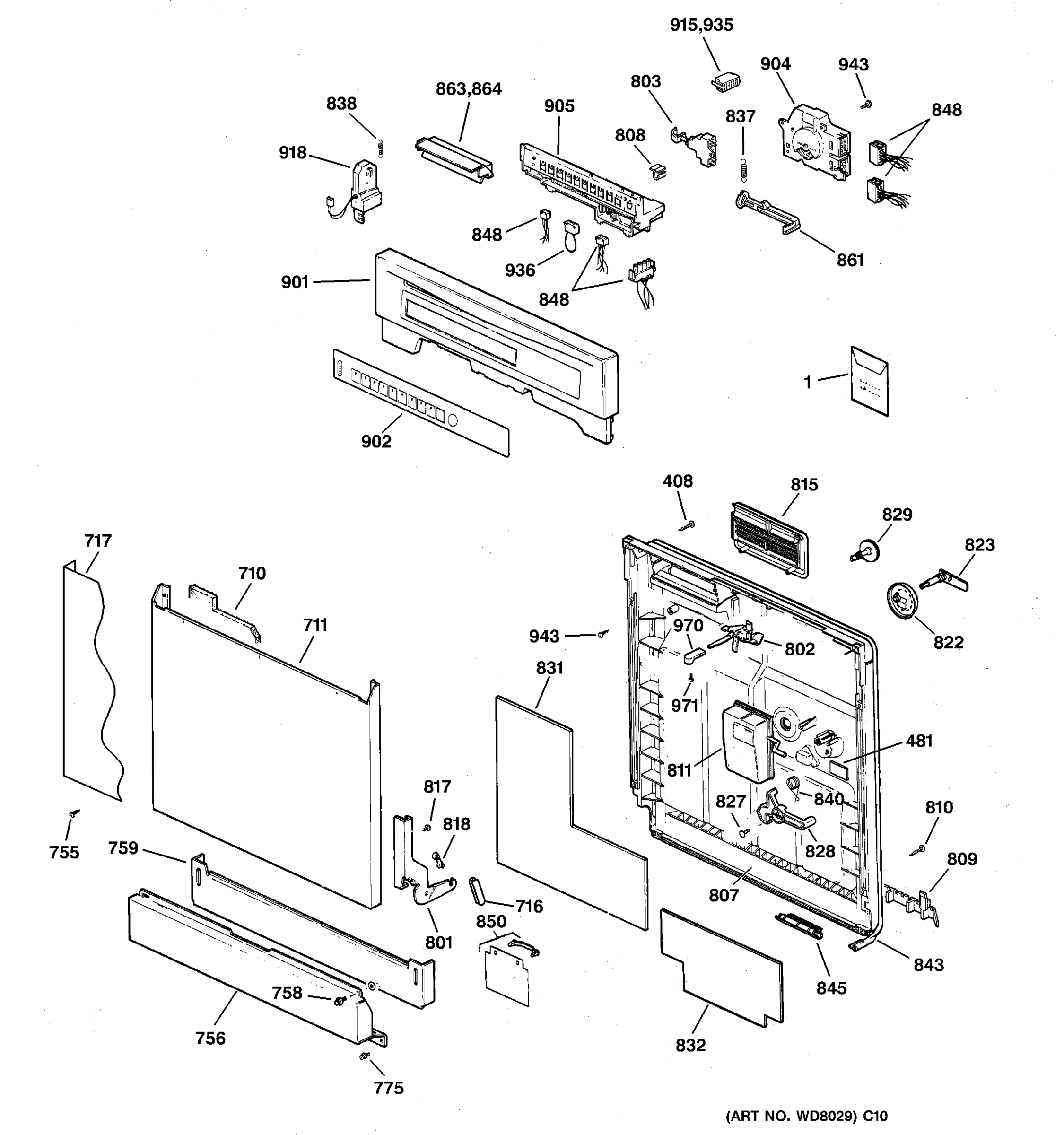 ESCUTCHEON & DOOR ASSEMBLY