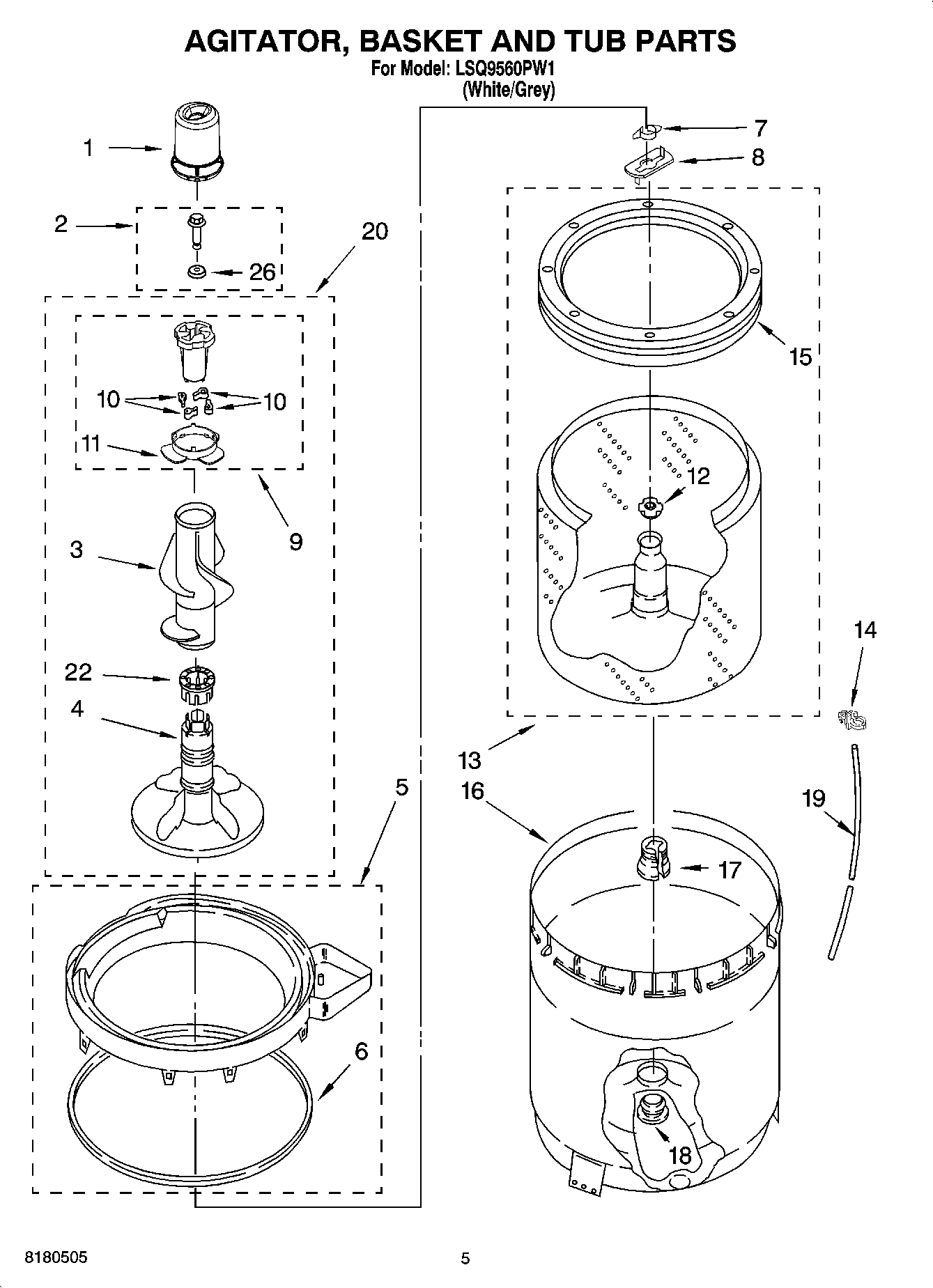 03 - AGITATOR, BASKET AND TUB PARTS