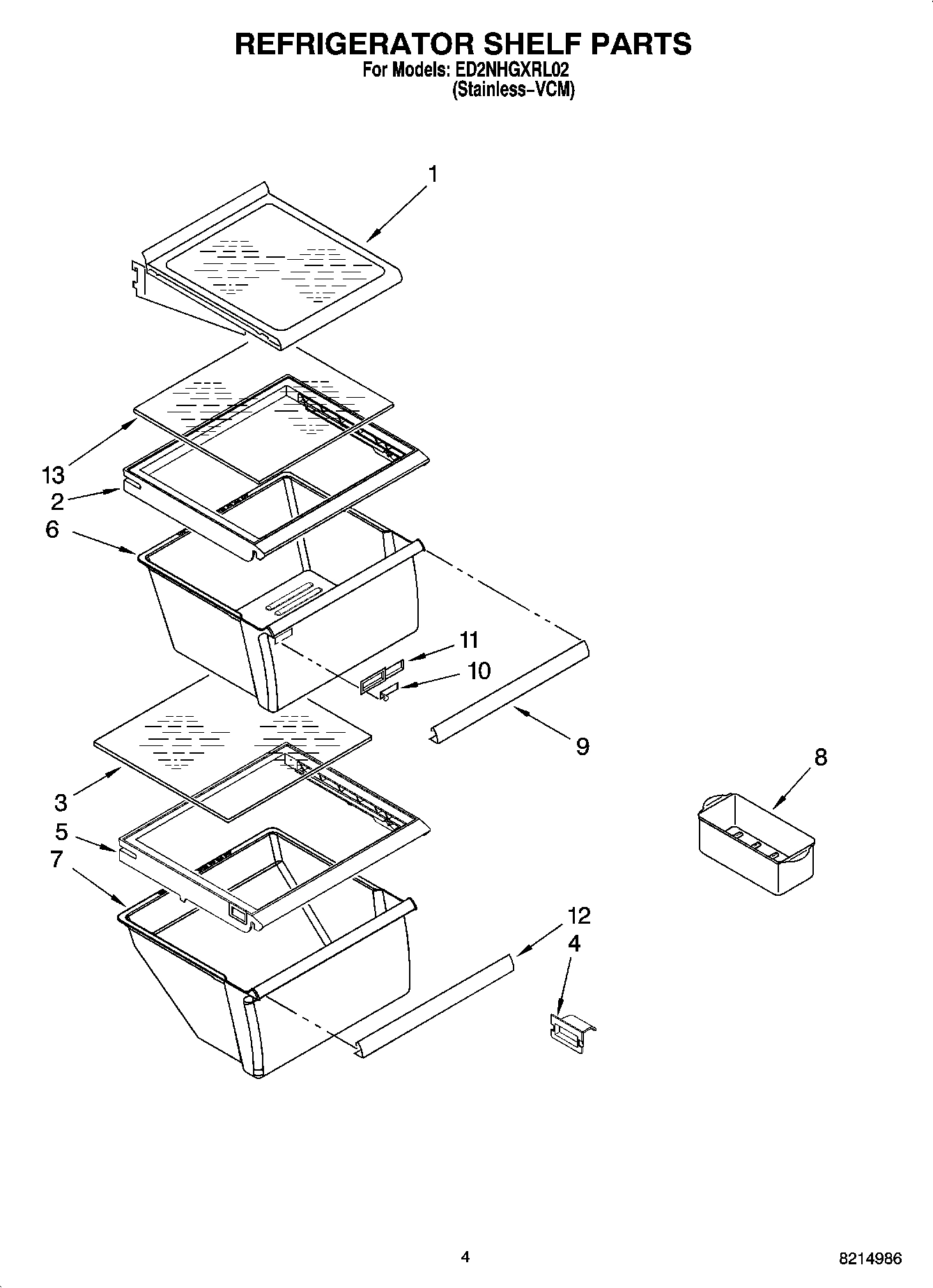03 - REFRIGERATOR SHELF PARTS