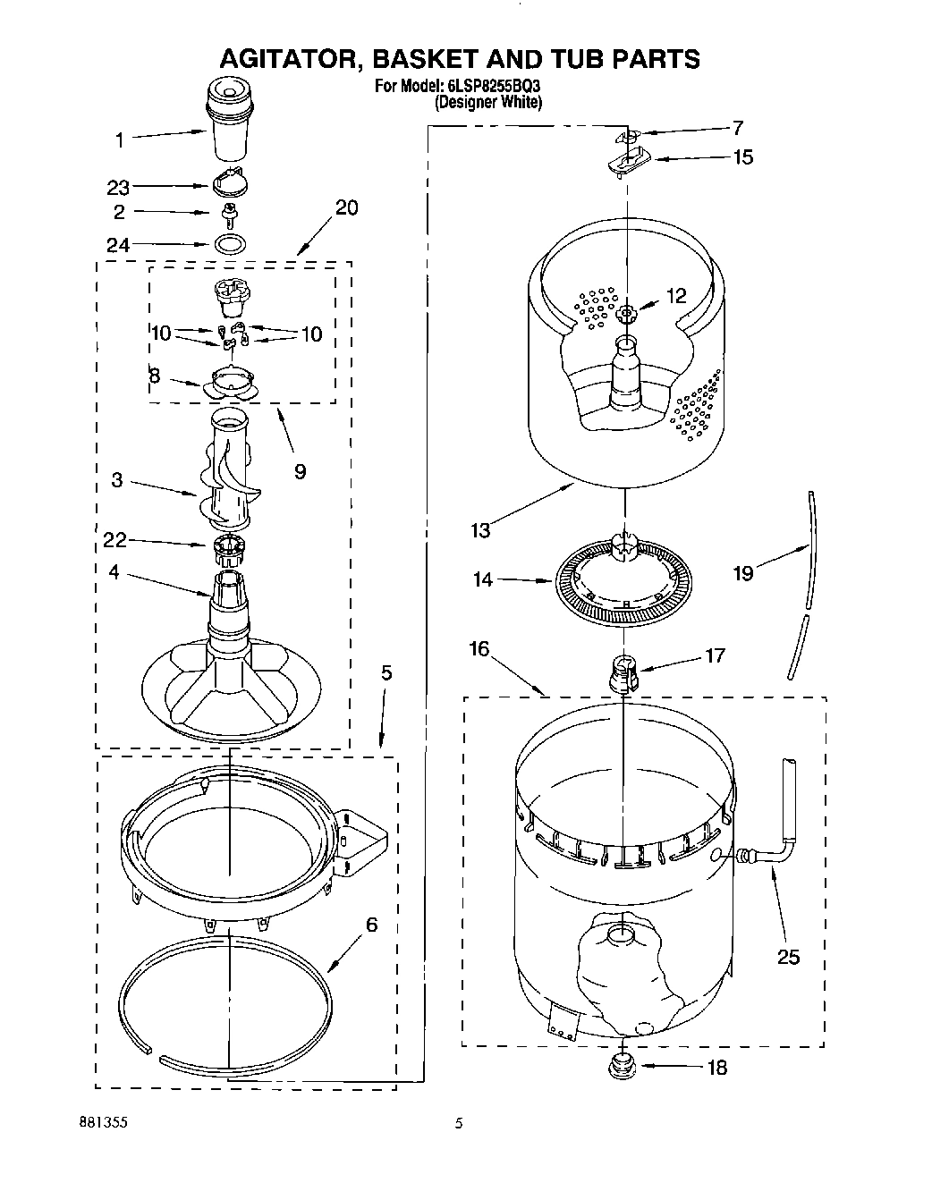 03 - AGITATOR, BASKET AND TUB